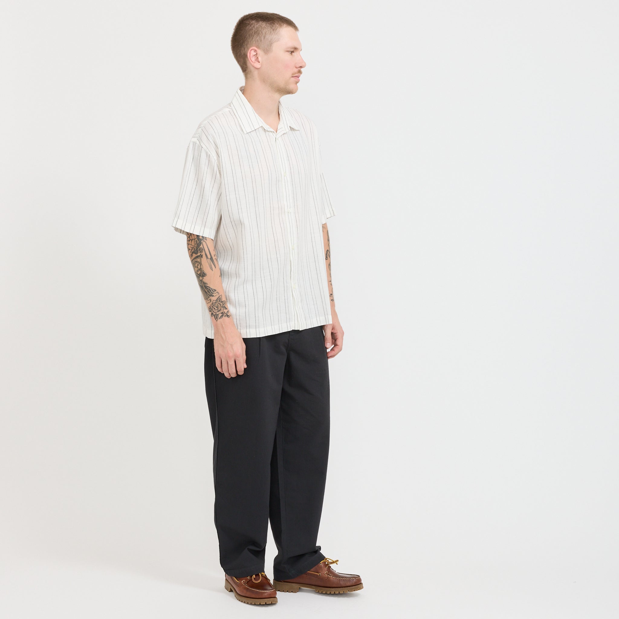 Liam Short Sleeve Shirt Cream/Black