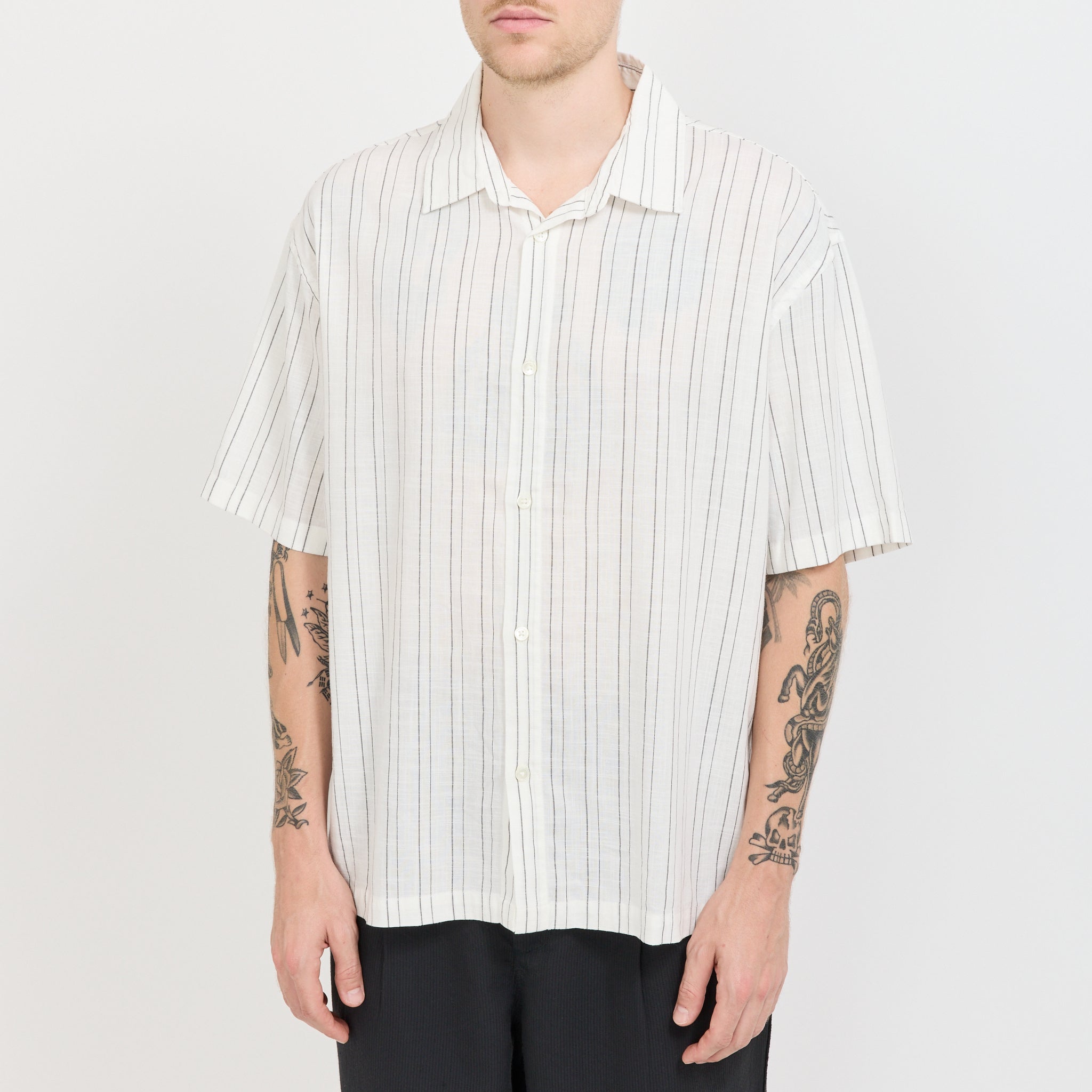 Liam Short Sleeve Shirt Cream/Black