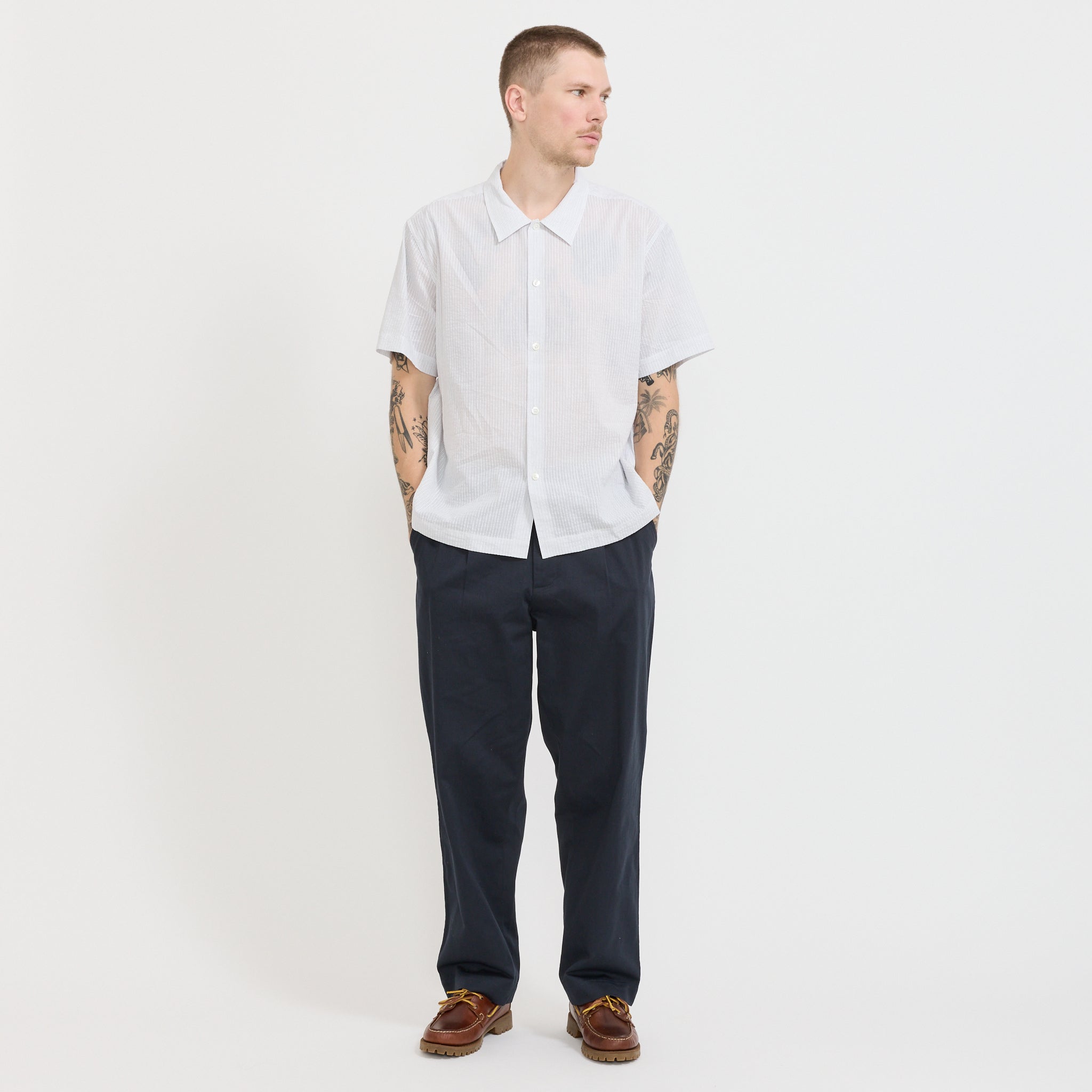 Will Short Sleeve Shirt White/Navy