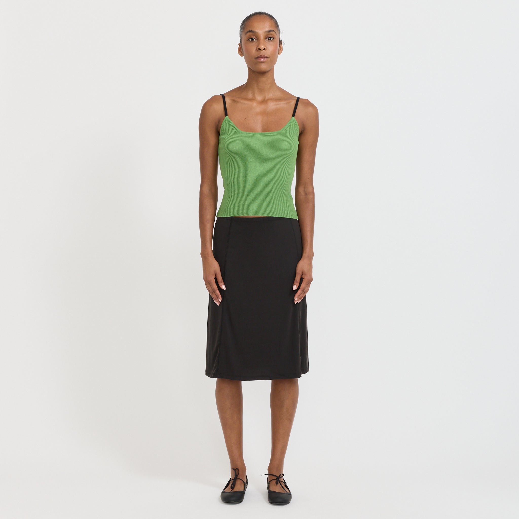 Atelier Edition | Contrast String Knit Top Olive | Maplestore