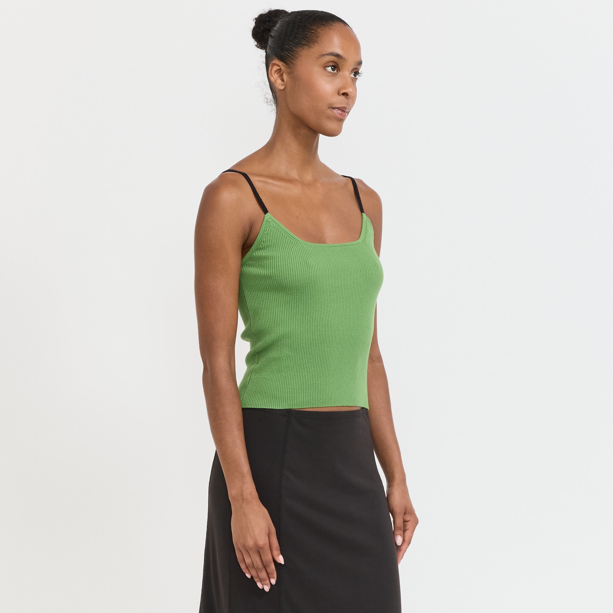 Atelier Edition | Contrast String Knit Top Olive | Maplestore