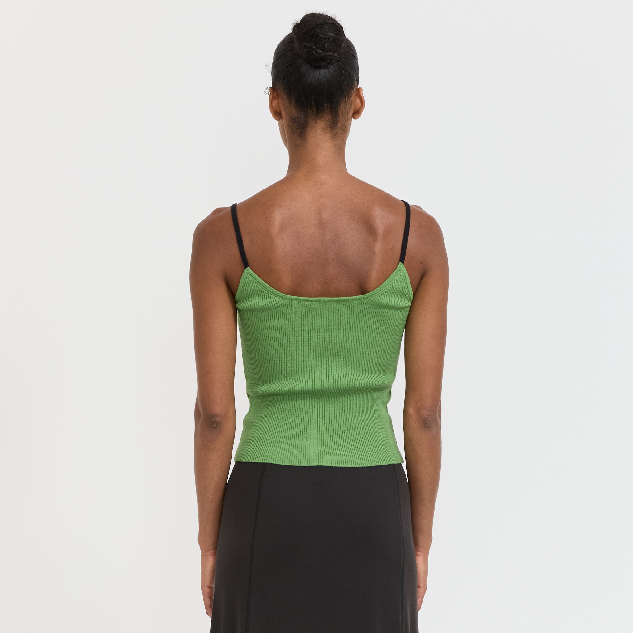 Atelier Edition | Contrast String Knit Top Olive | Maplestore