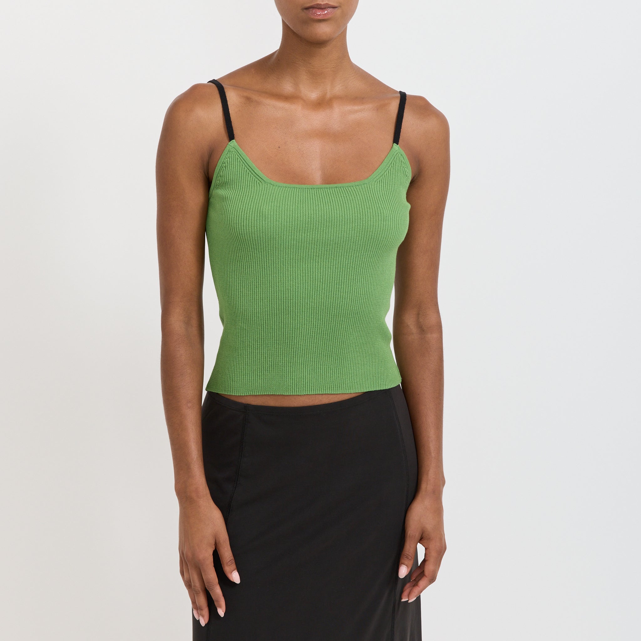 Atelier Edition | Contrast String Knit Top Olive | Maplestore
