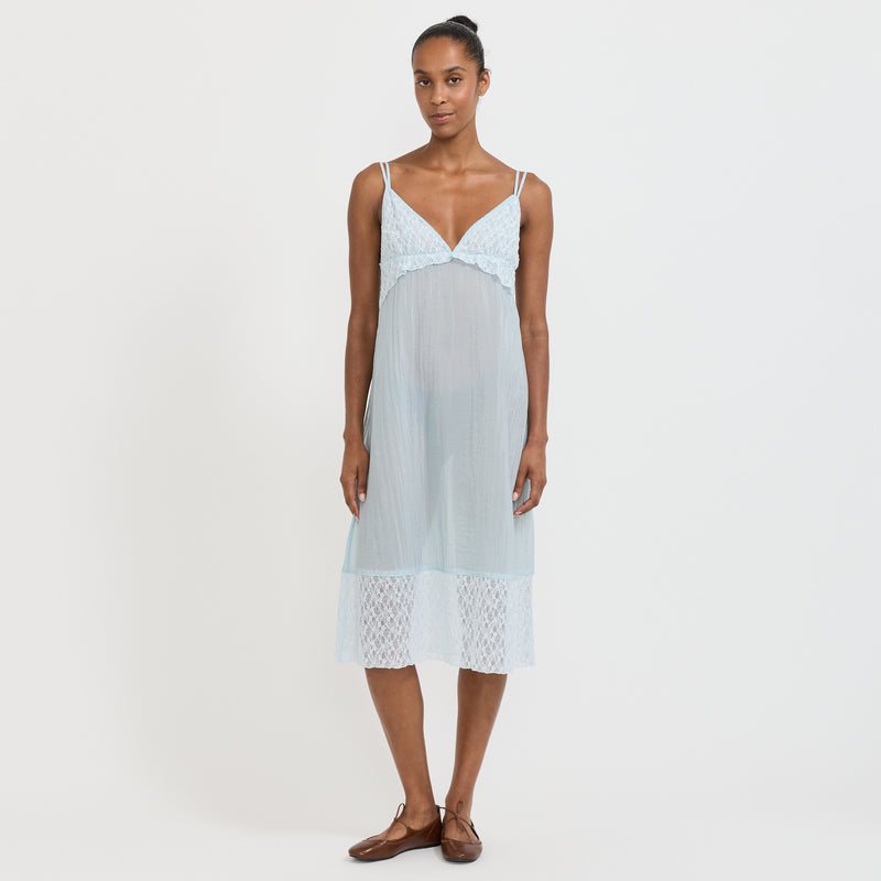 Lace Layered Dress Light Blue