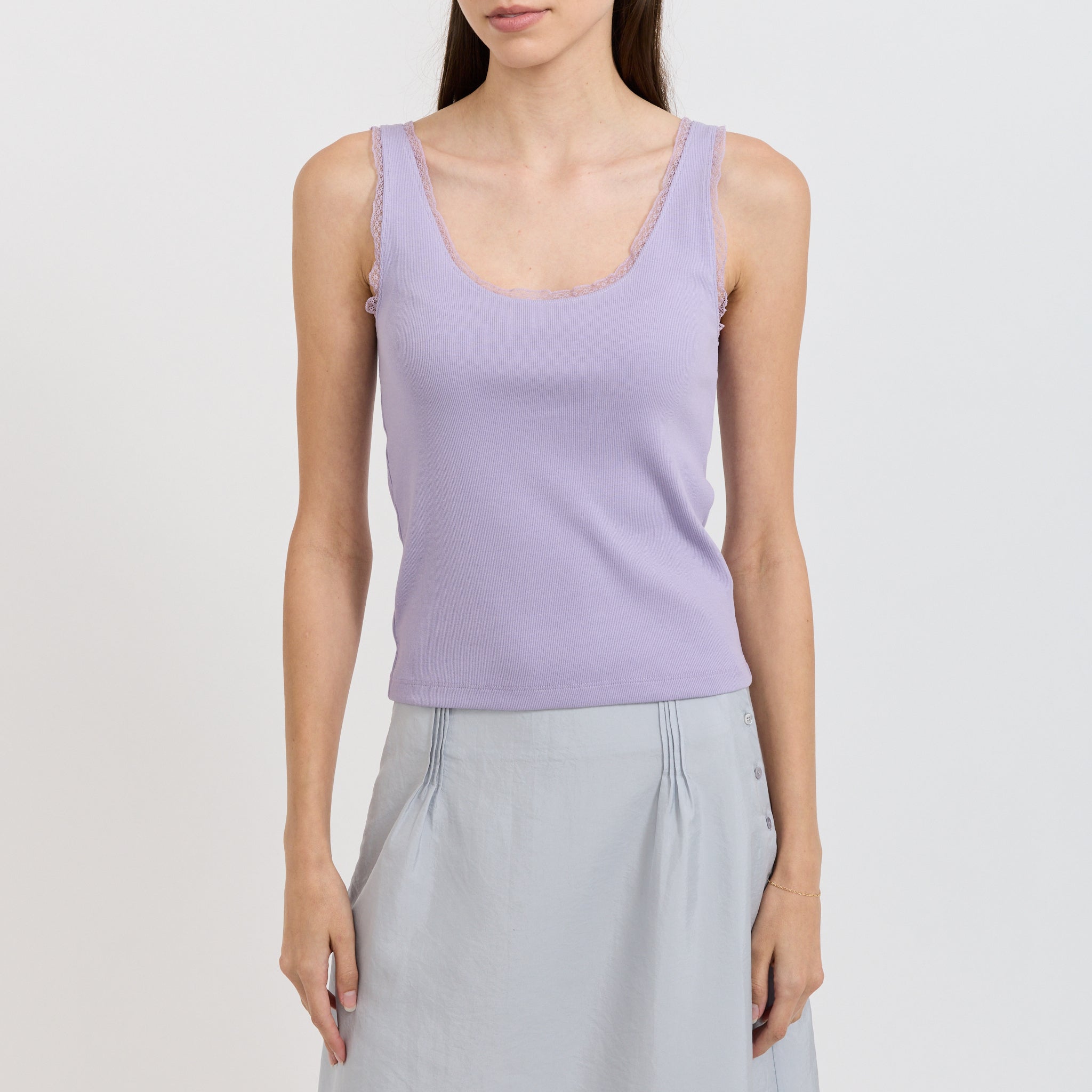 Lace Tank Top Purple