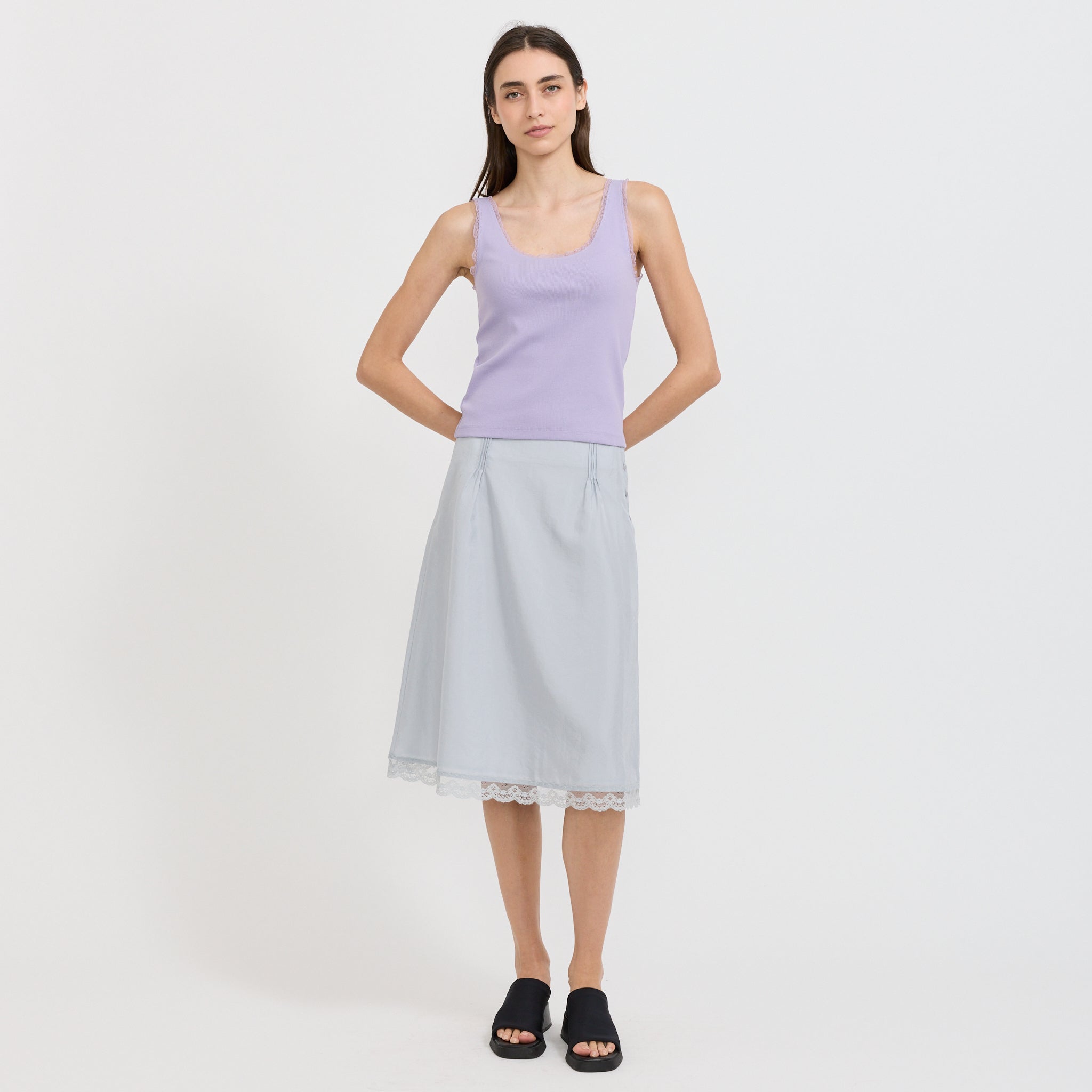 Lace Tank Top Purple