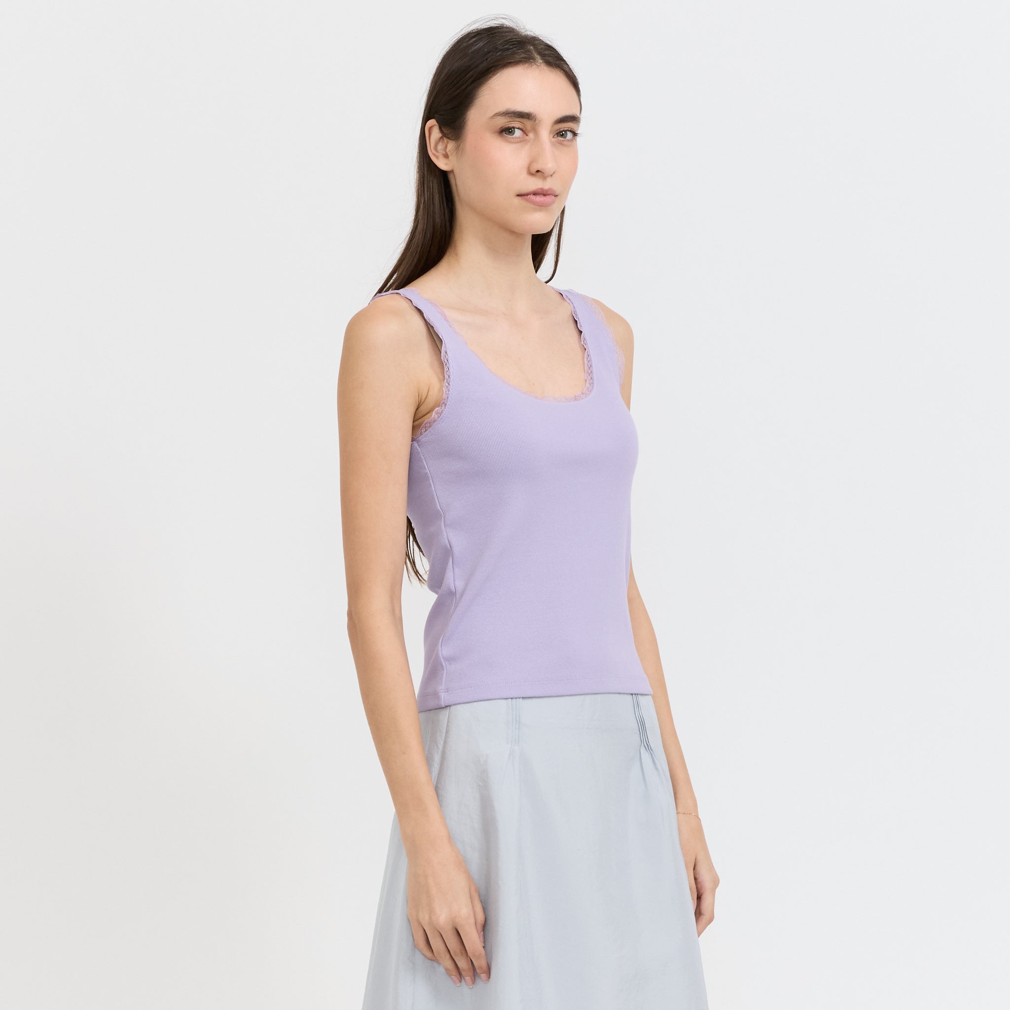 Lace Tank Top Purple