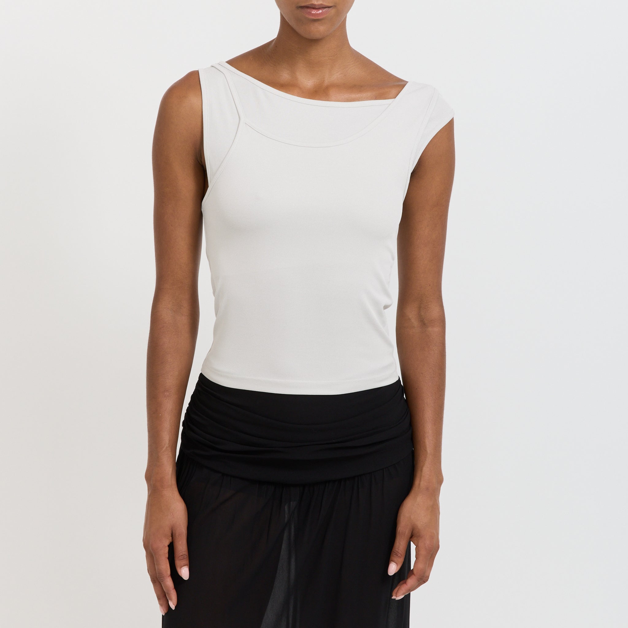 Atelier Edition | Layered Sleeveless Top Light Grey | Maplestore