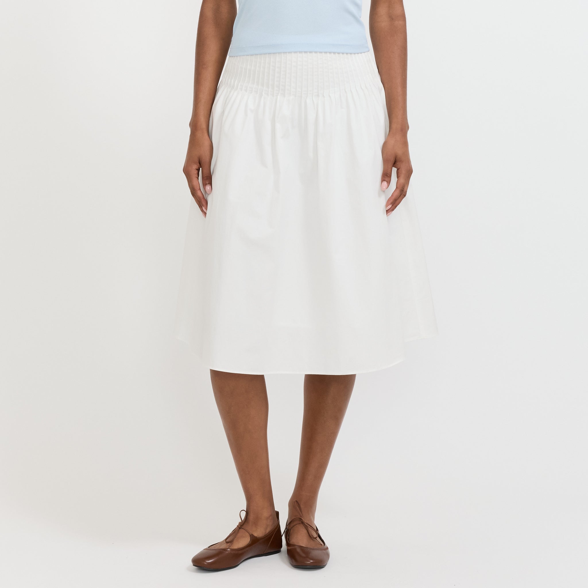 Atelier Edition | Stitch Cotton Skirt White | Maplestore