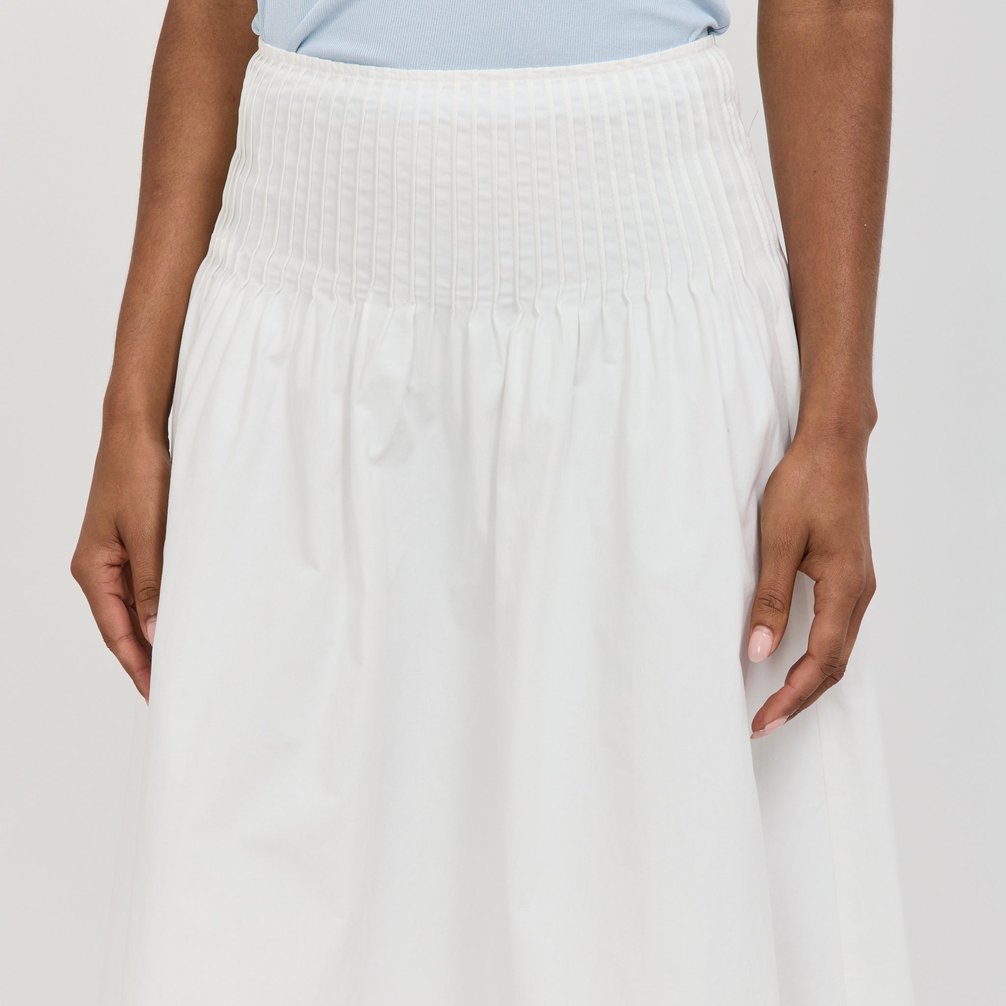 Atelier Edition | Stitch Cotton Skirt White | Maplestore