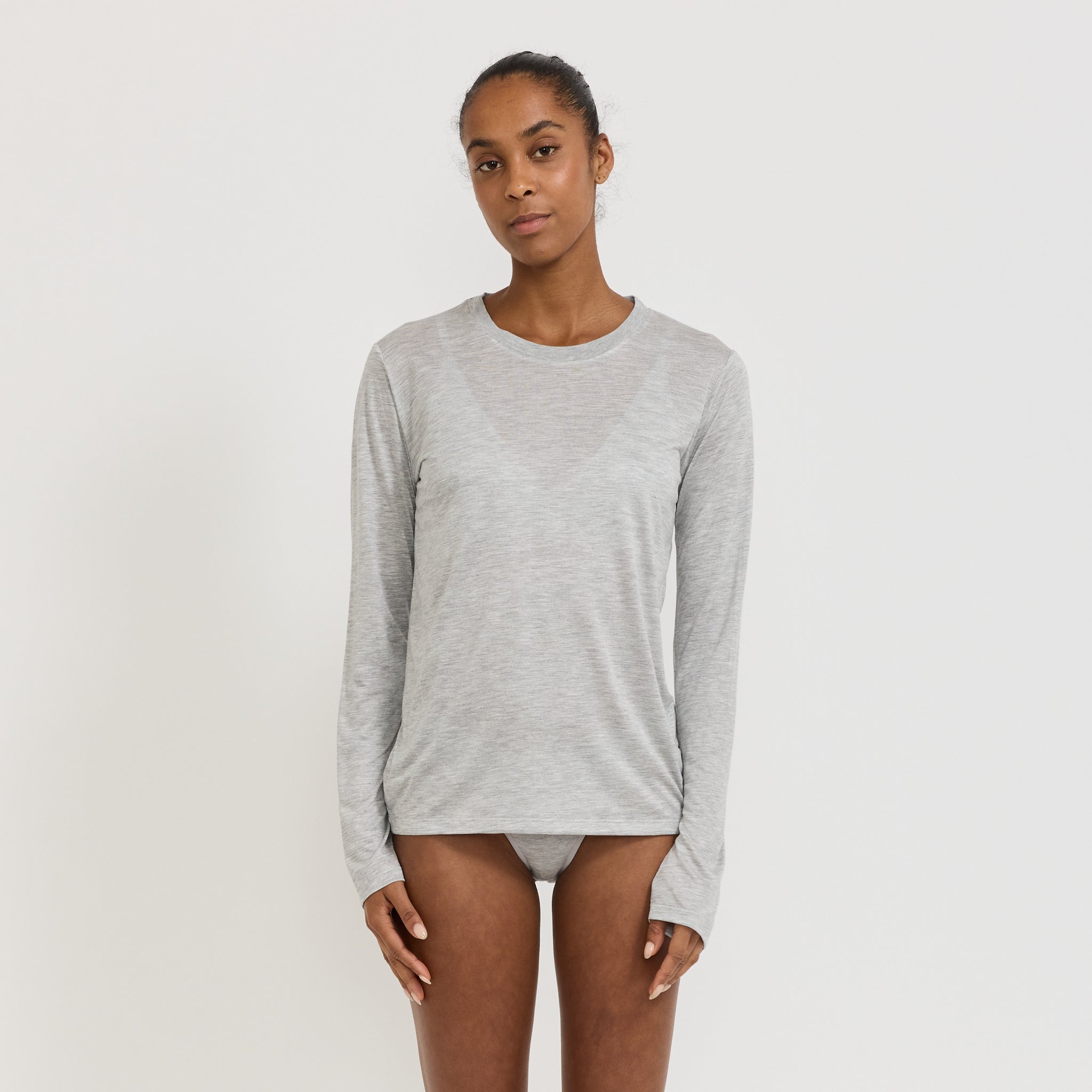 Baserange Long Sleeve Tee Grey Melange | Maplestore