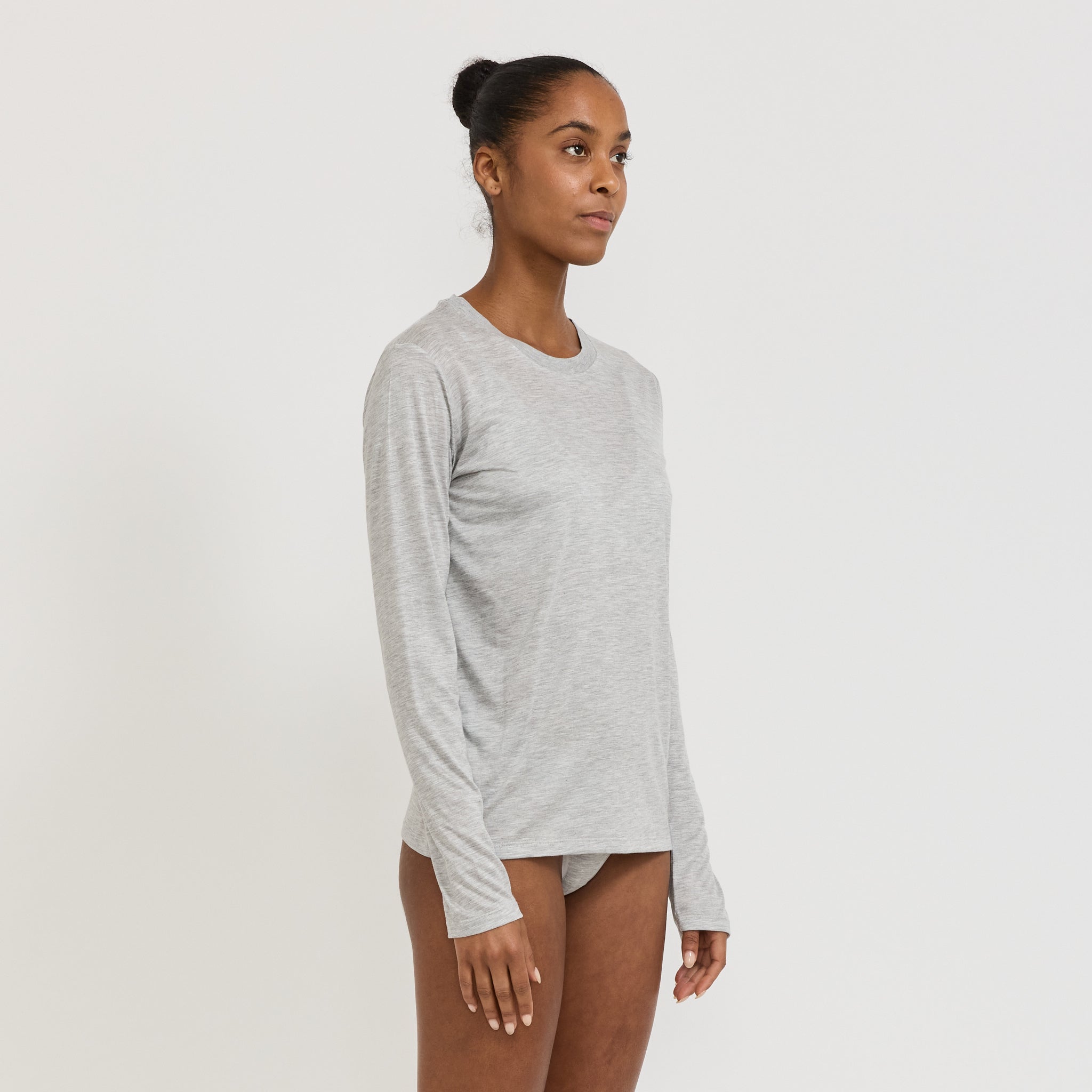 Baserange | Long Sleeve Tee Grey Melange | Maplestore