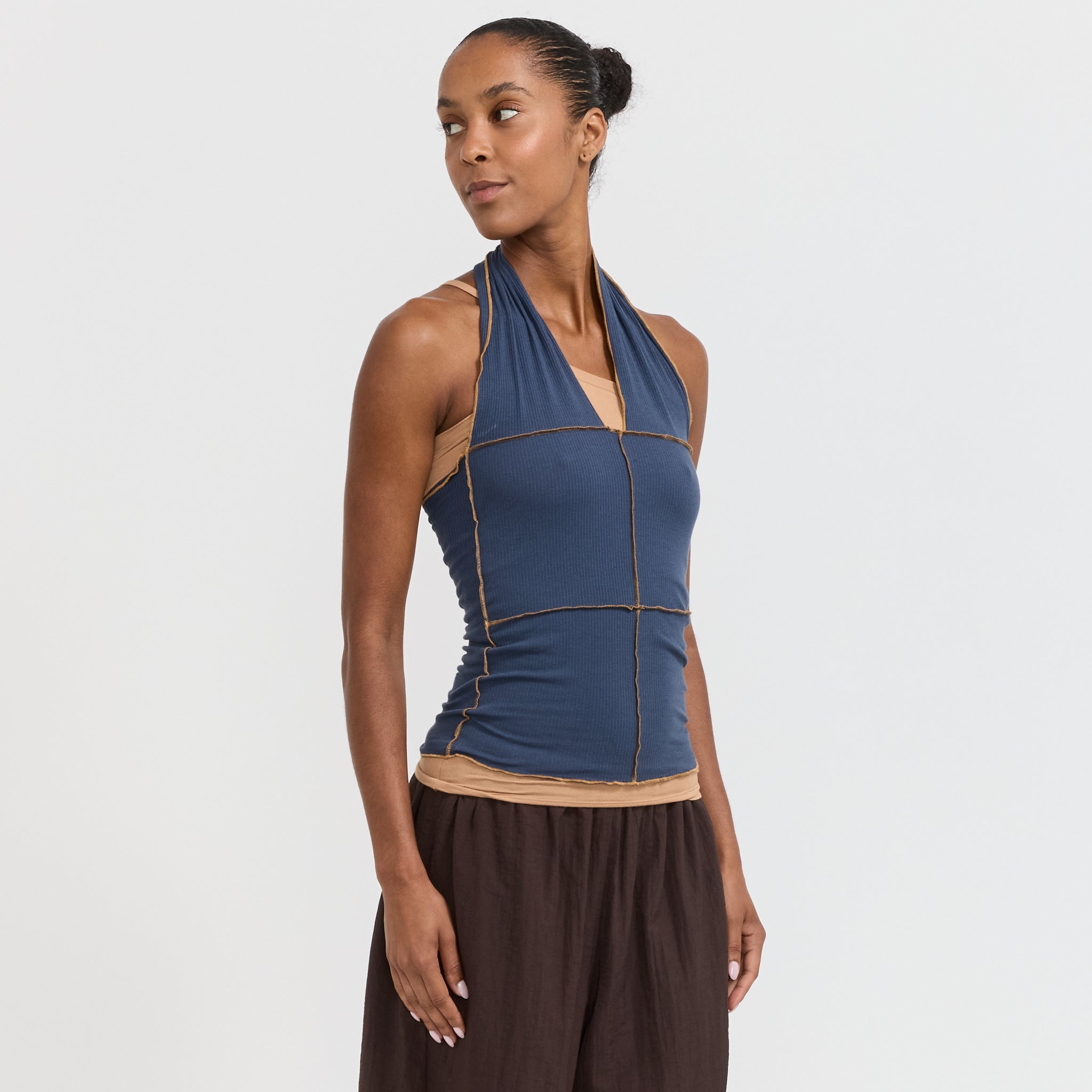 Baserange | Cinder Halter Top Preston Blue | Maplestore