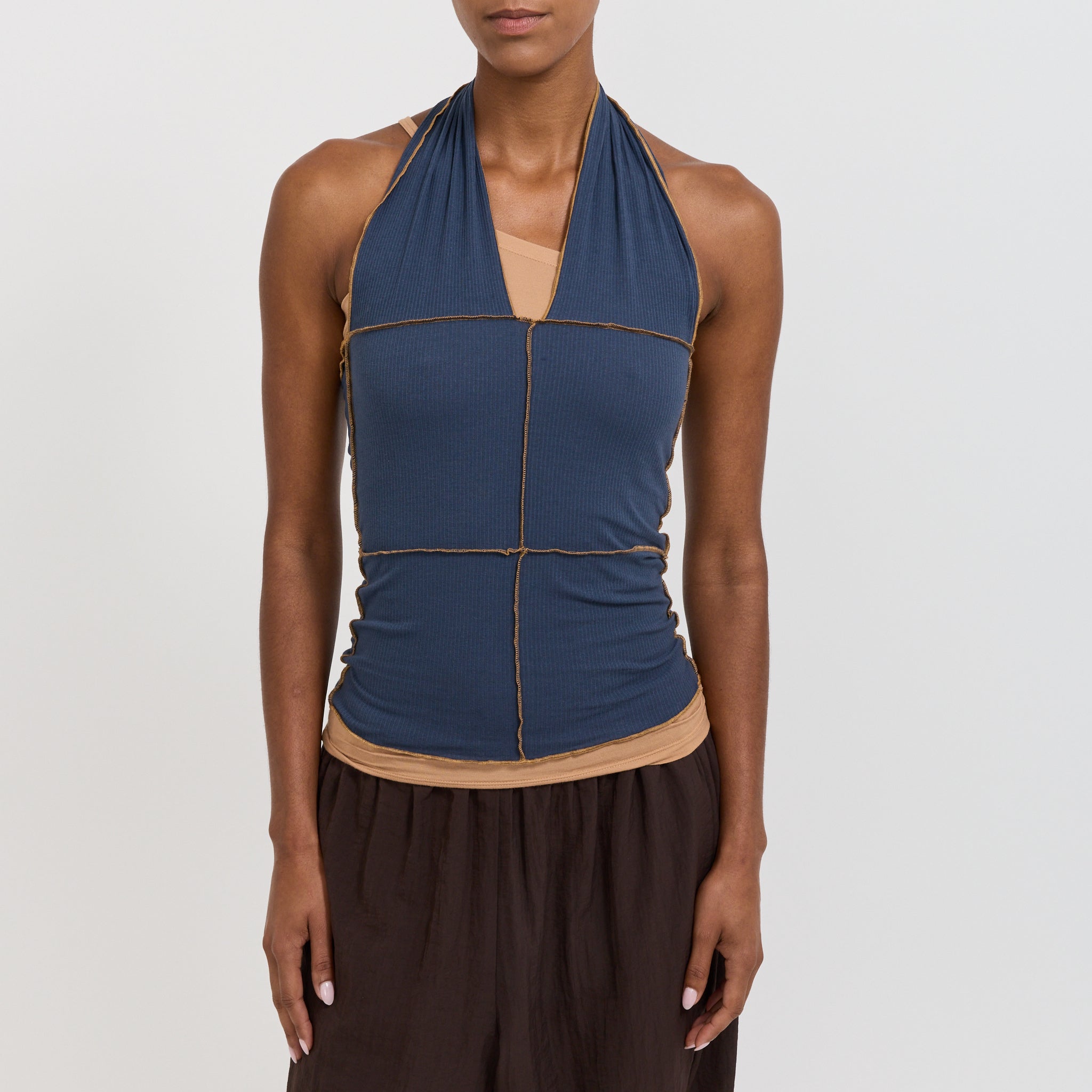 Baserange | Cinder Halter Top Preston Blue | Maplestore