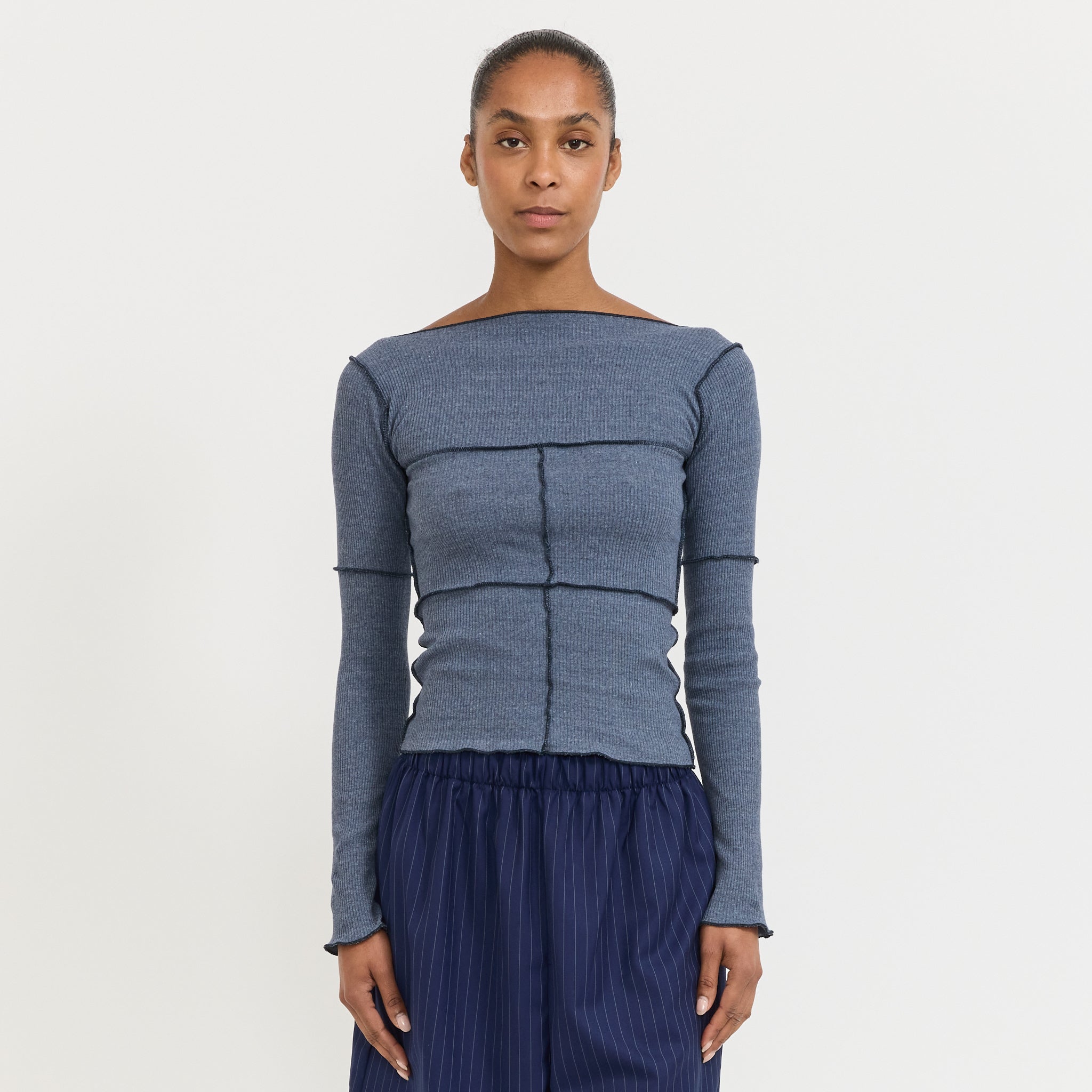 Cinder Long Sleeve Tee Dark Denim