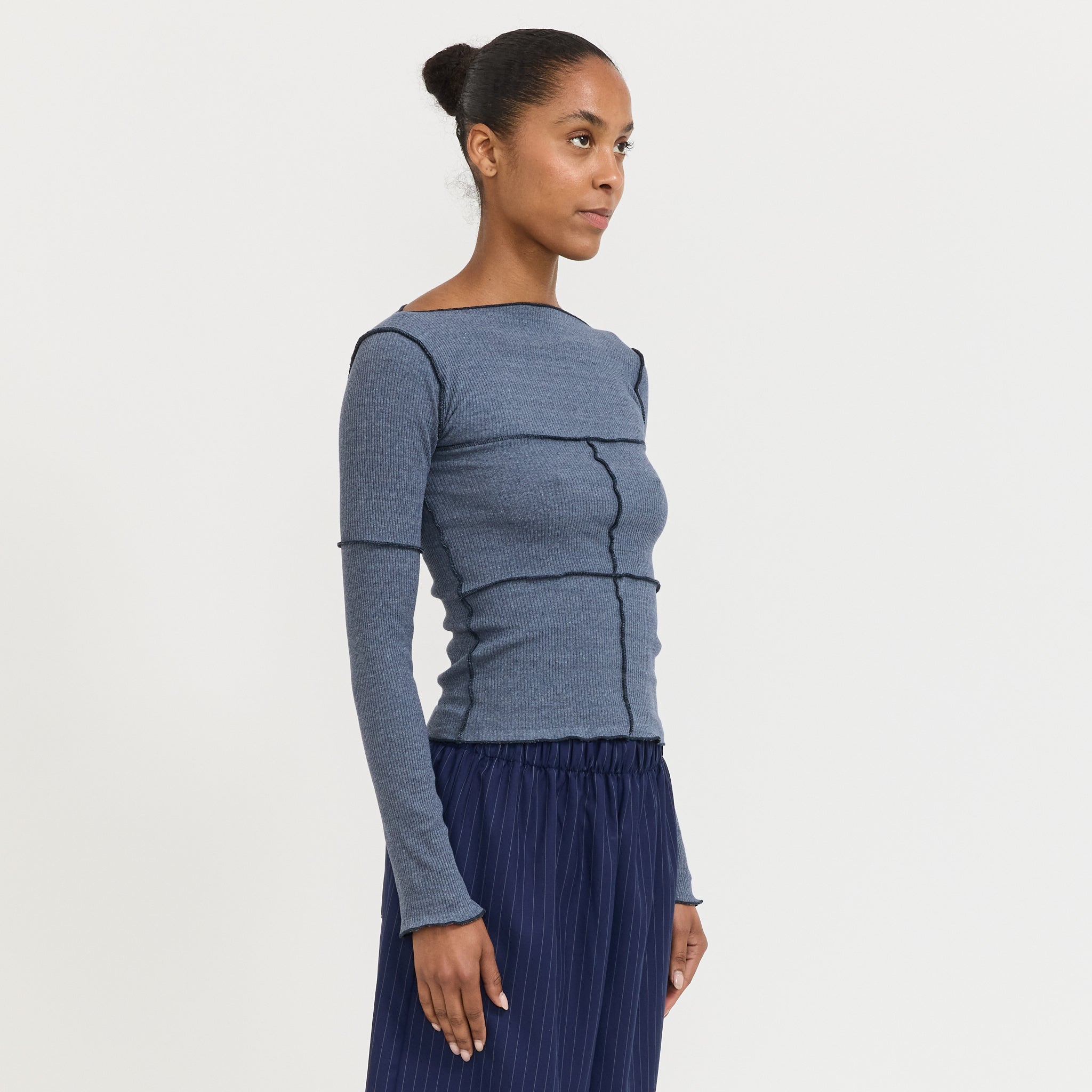 Cinder Long Sleeve Tee Dark Denim