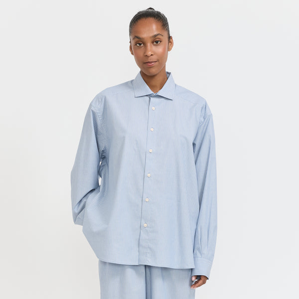 Baserange Claude Shirt Blue Stripe | Maplestore