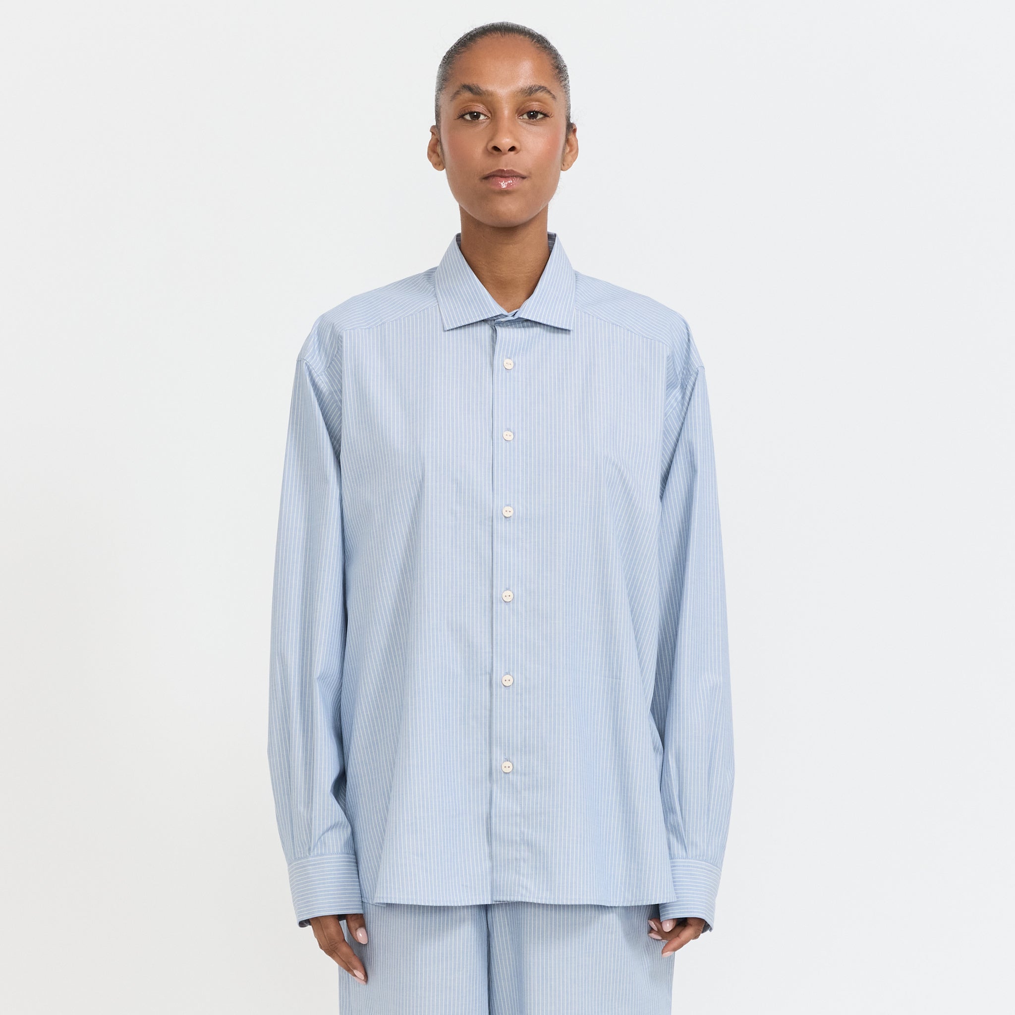 baserange stripe shirt Baserange - Blue & Red Stripe Ole Shirt