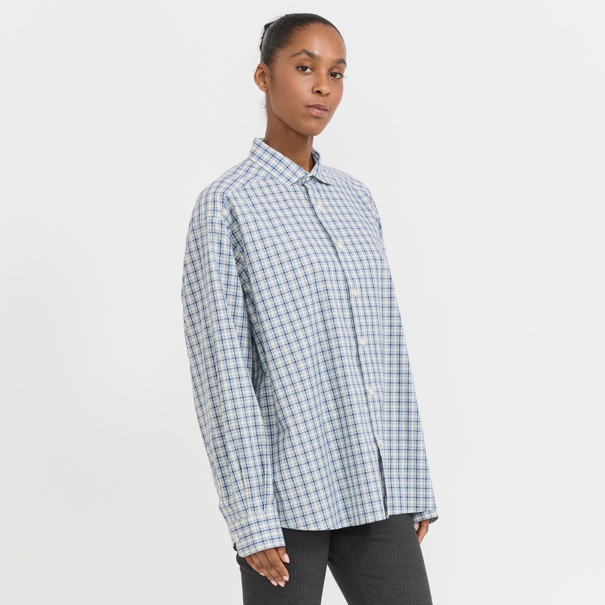 Baserange Claude Shirt Blue Check | Maplestore