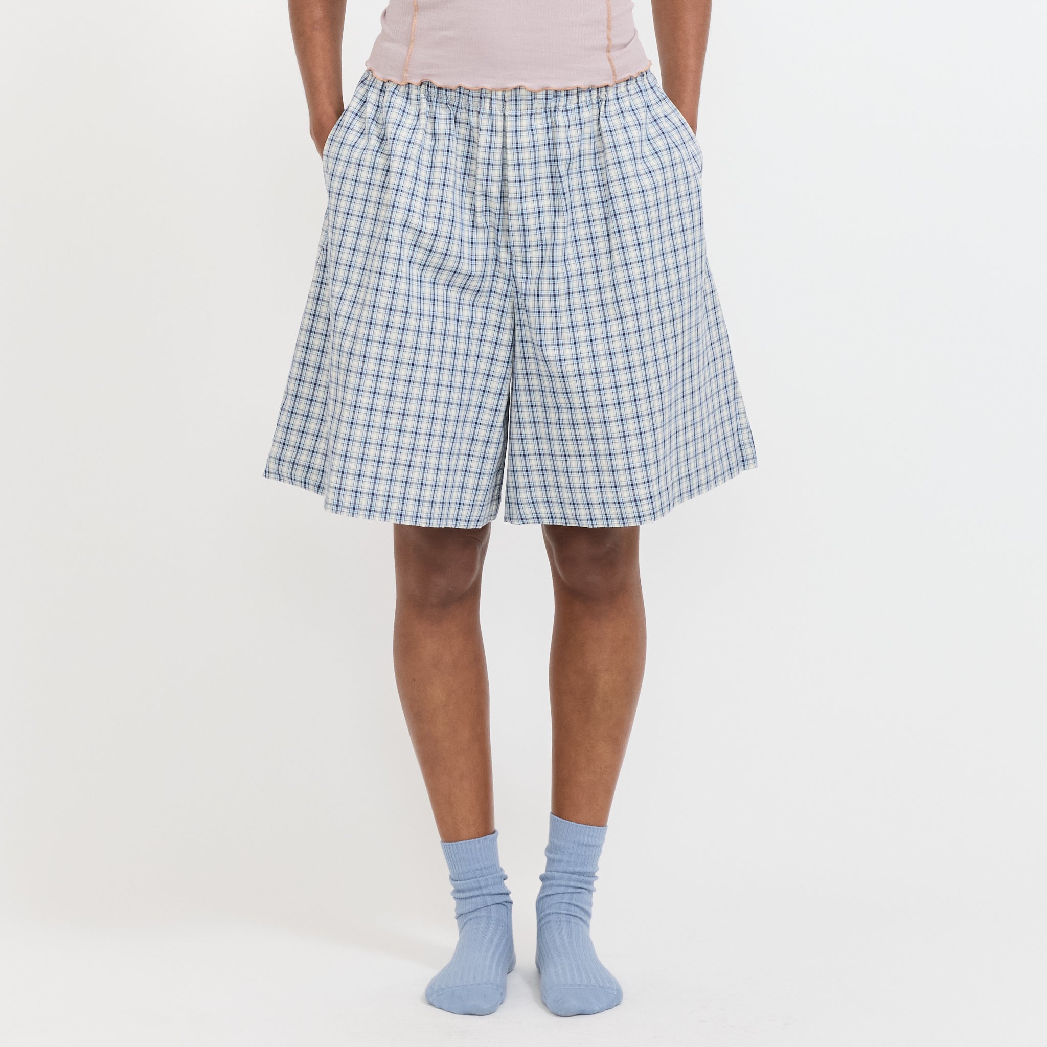 Claude Shorts Blue Check
