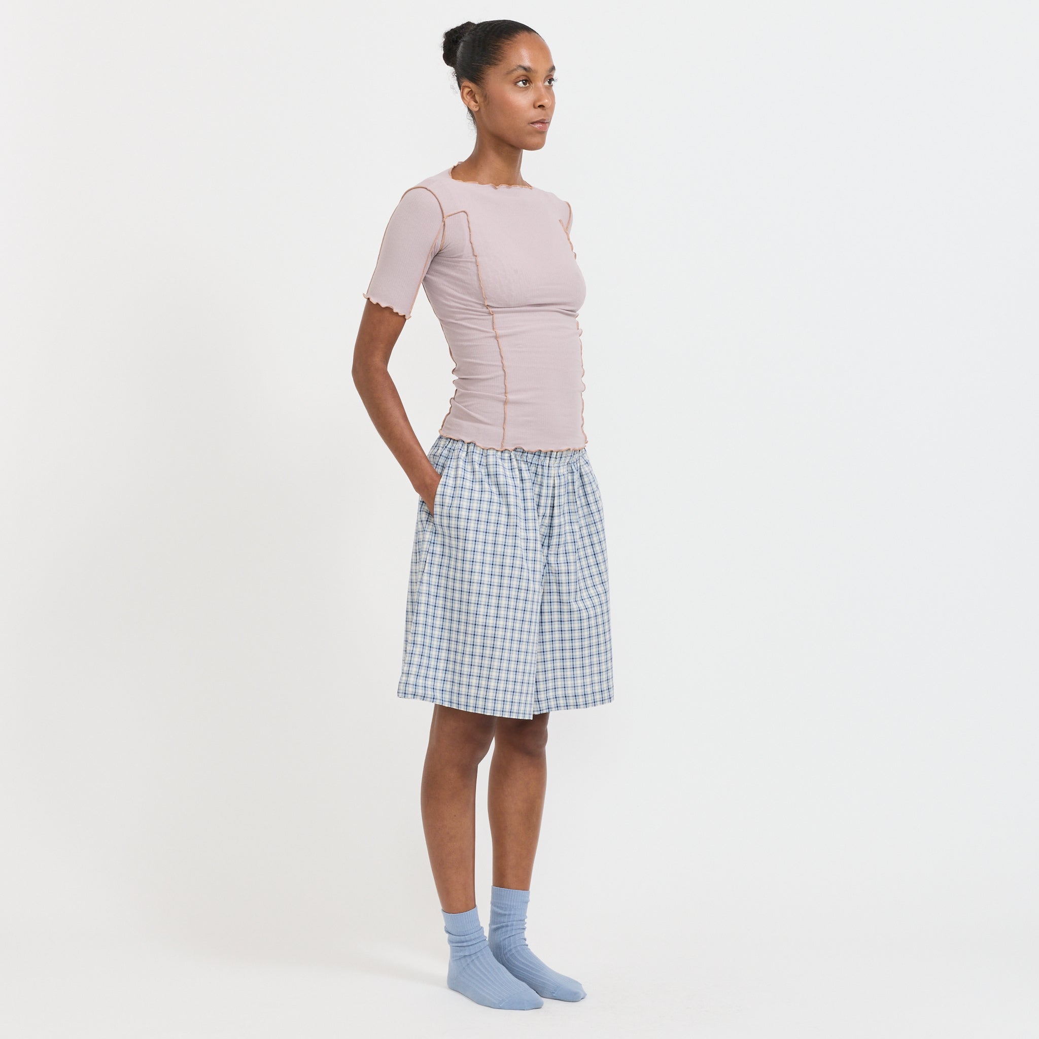 Claude Shorts Blue Check