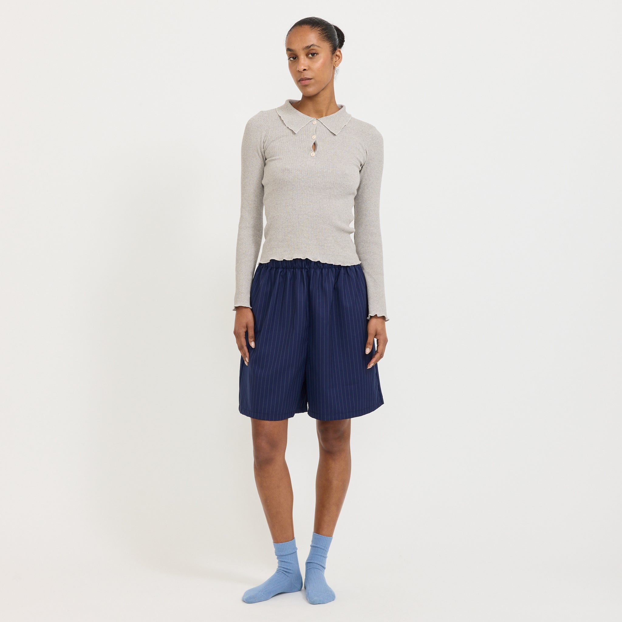 Dual Long Sleeve Tee Grey Melange