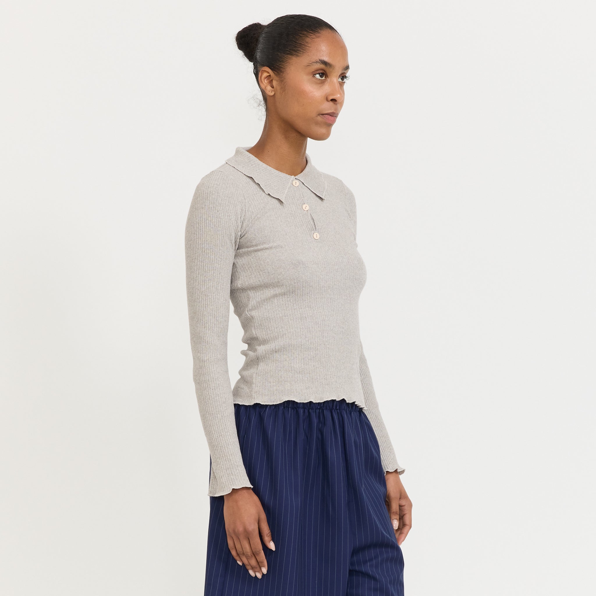 Dual Long Sleeve Tee Grey Melange