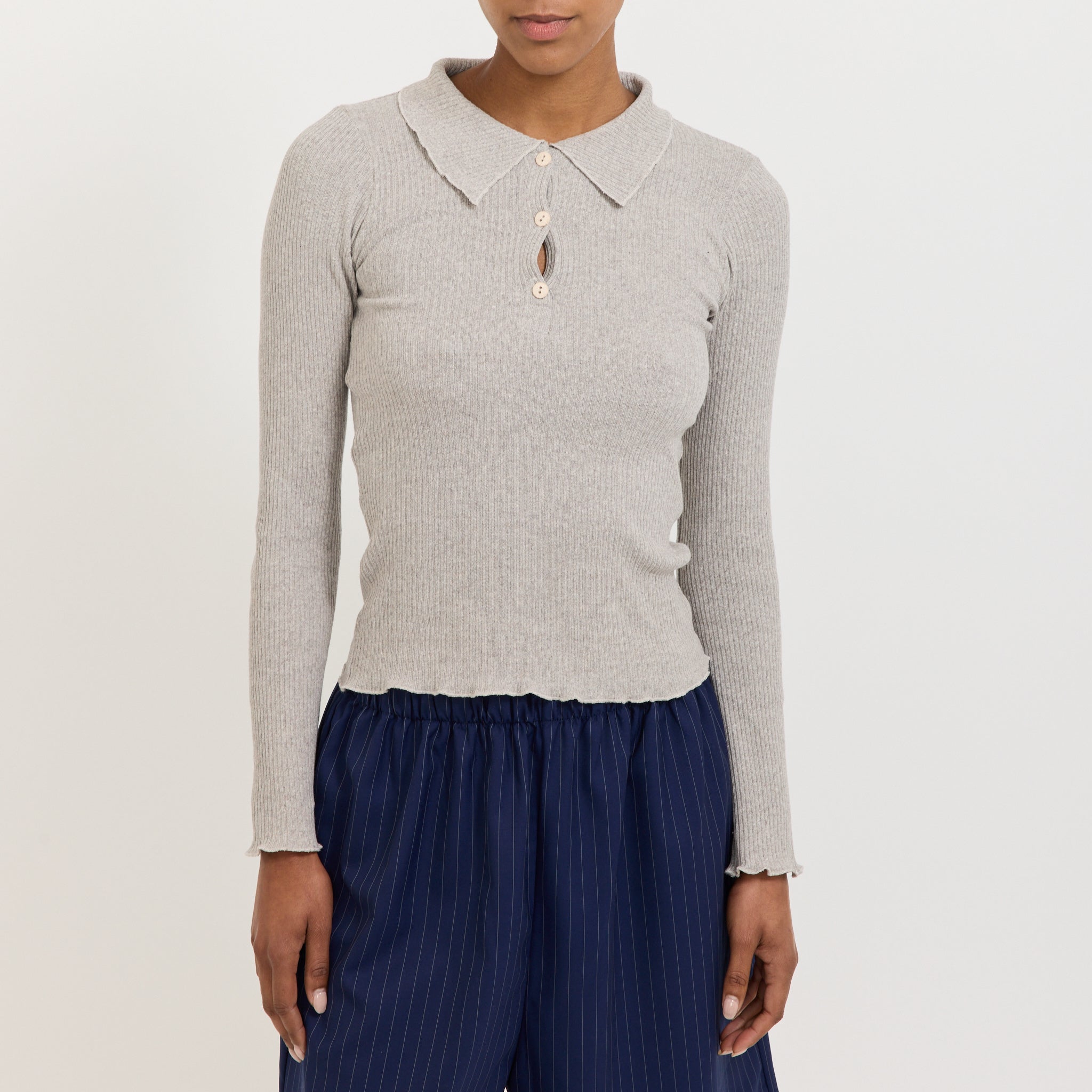 Dual Long Sleeve Tee Grey Melange