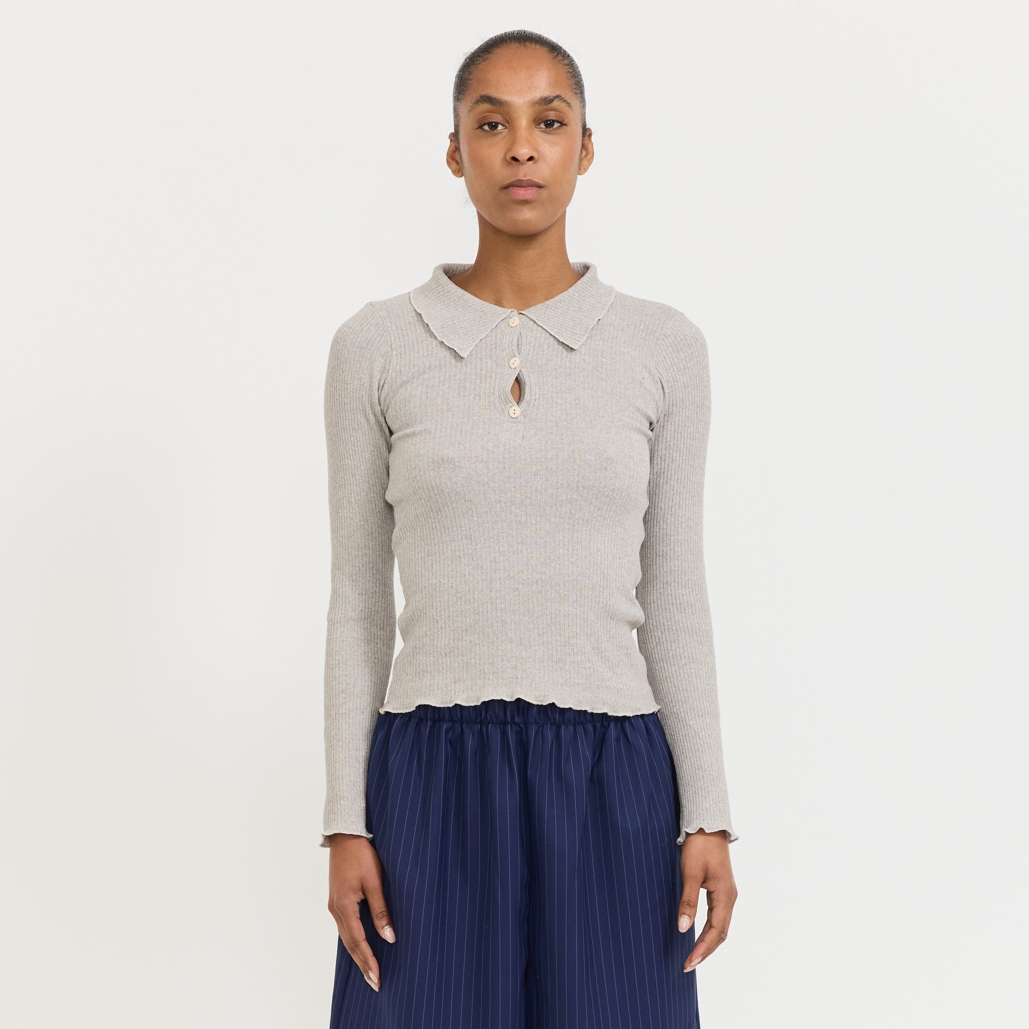 Dual Long Sleeve Tee Grey Melange