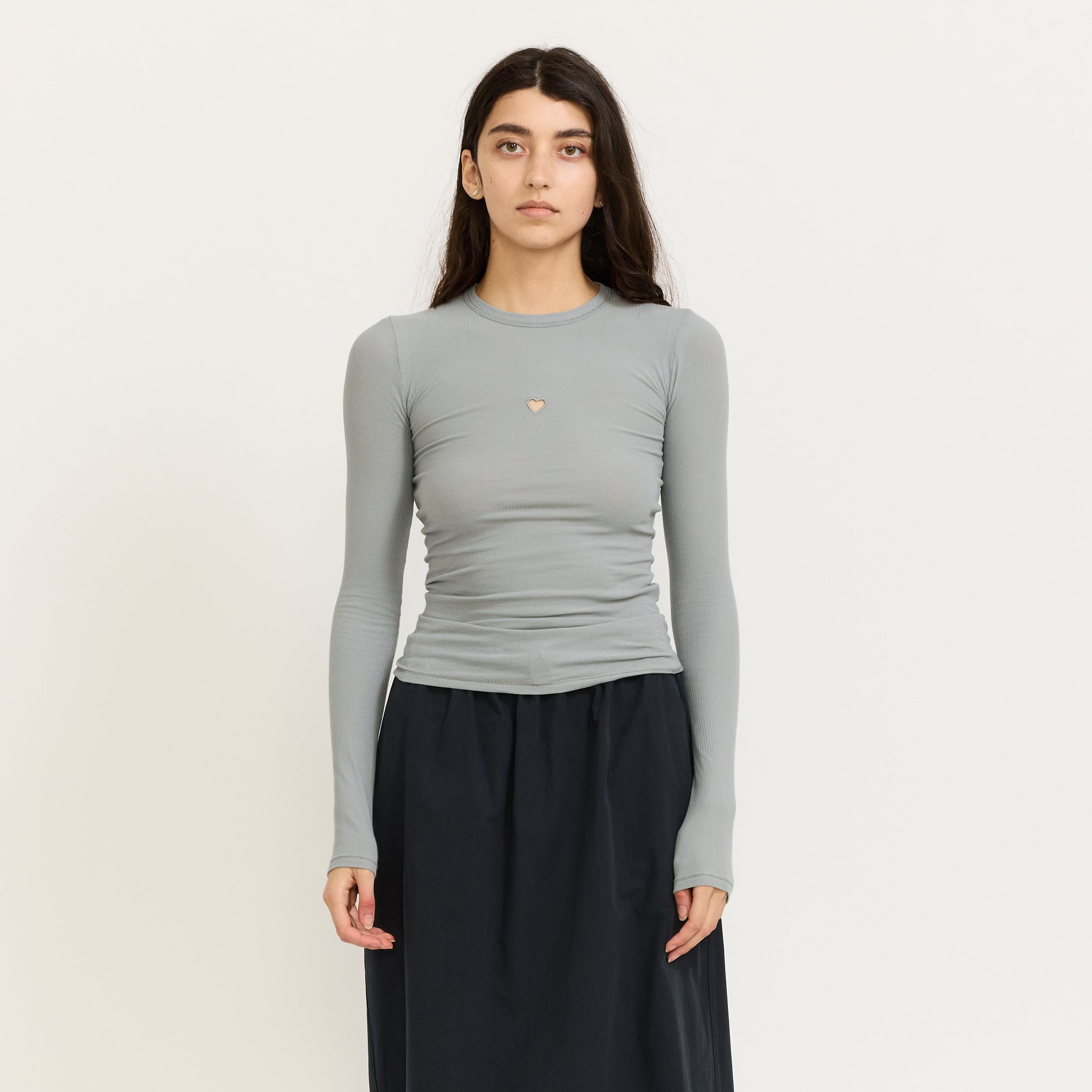 Baserange | Heart Long Sleeve Bow Blue | Maplestore