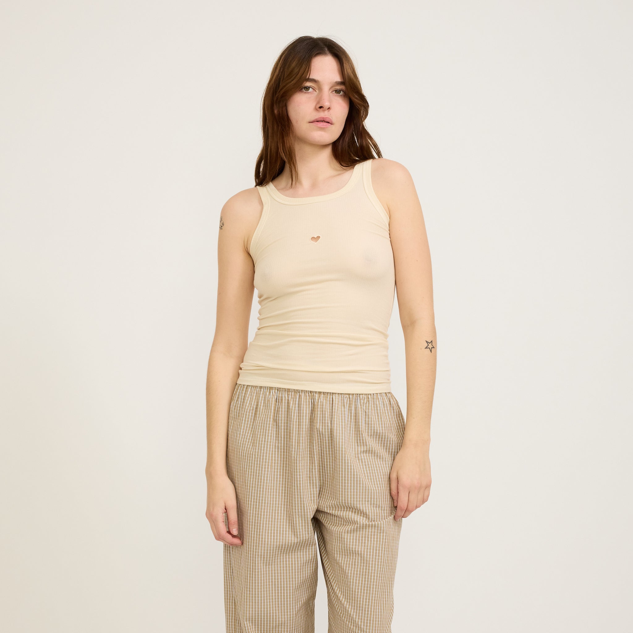 トップス BASERANGE HEART TANK Heart Tank in Assortment | Fine organic cotton rib | en