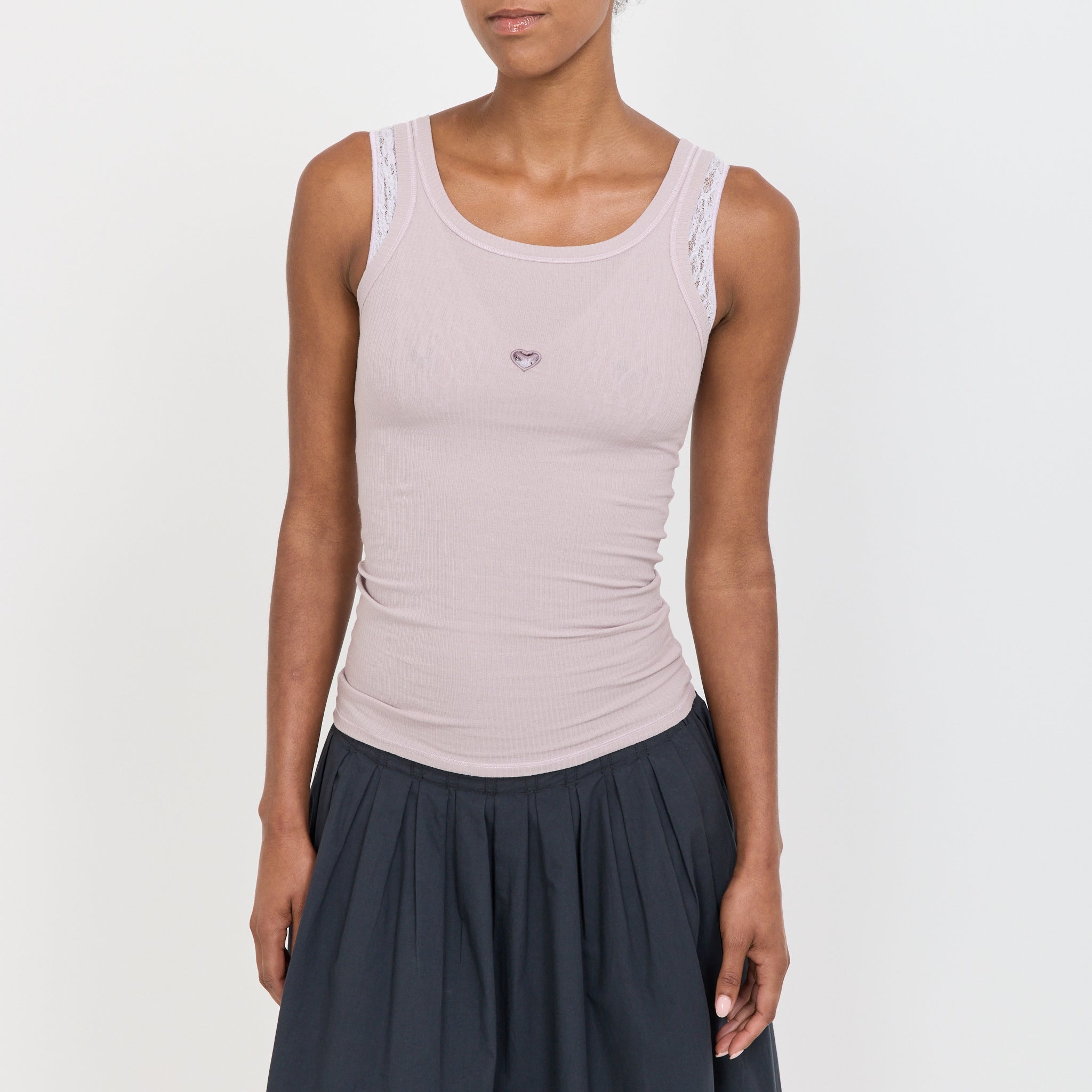 Heart Tank Verbe Purple | Baserange Womens Tops - Maplestore