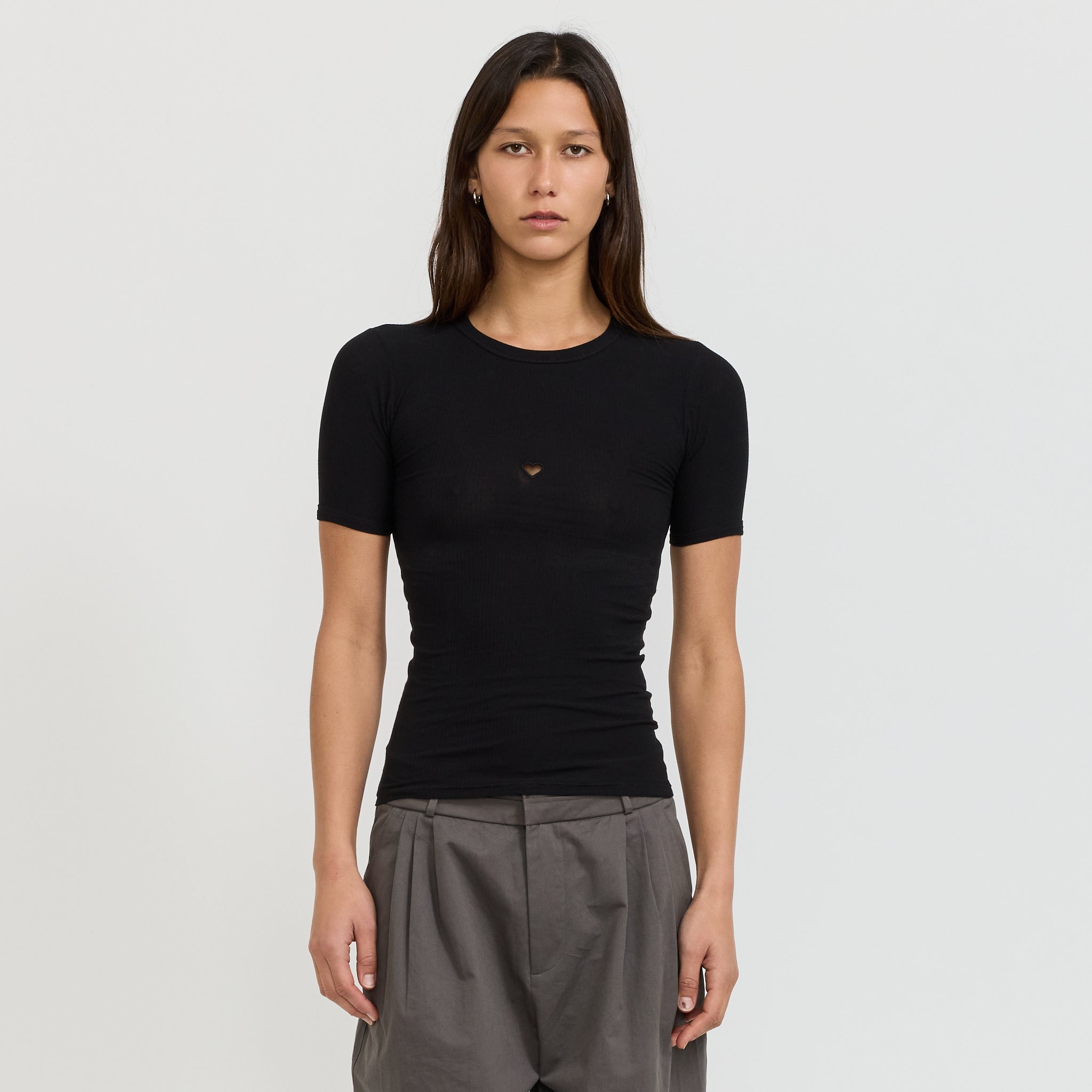 Heart Tee Black | Womens Tops by Baserange | Maplestore