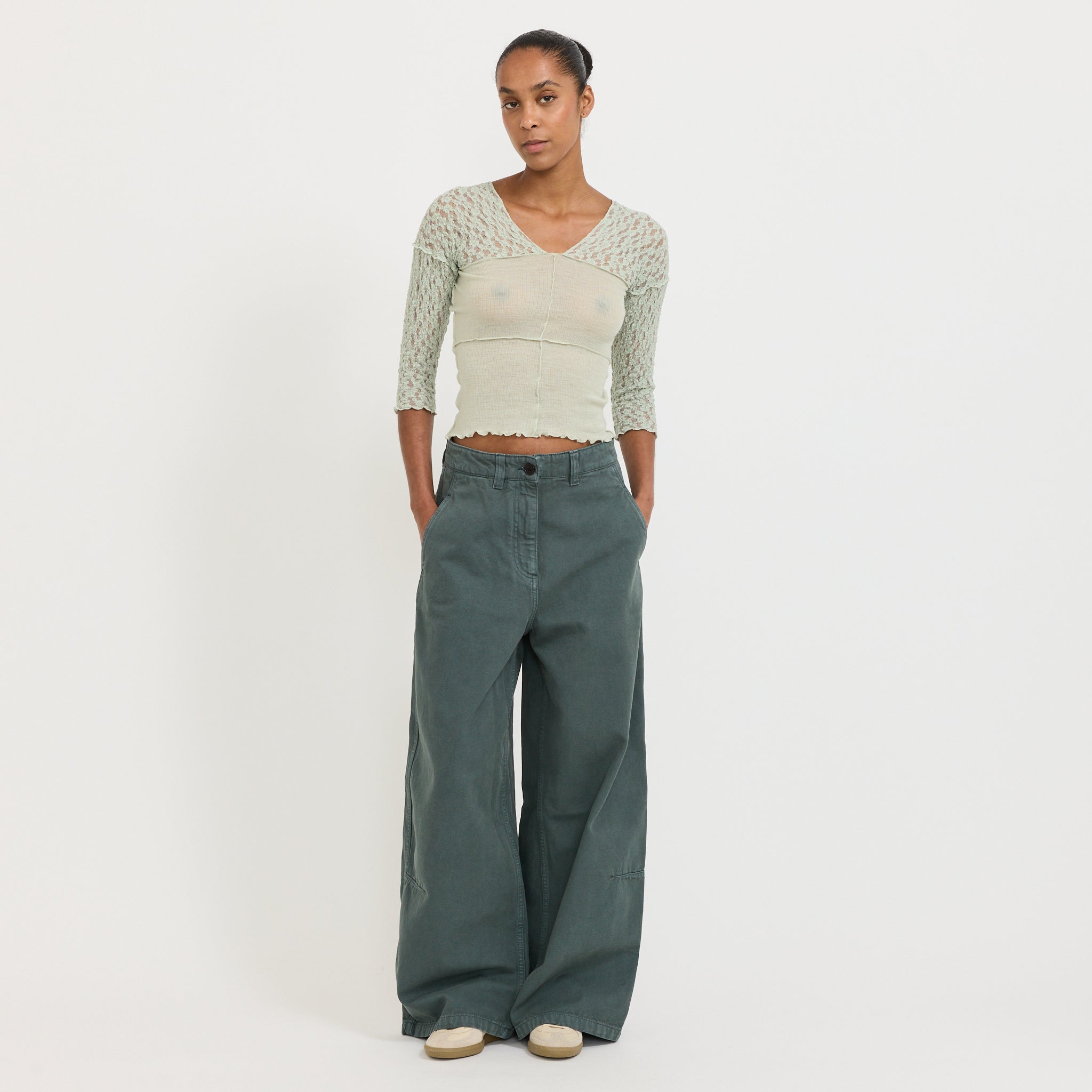Nehru Long Sleeve Tee Conta Green