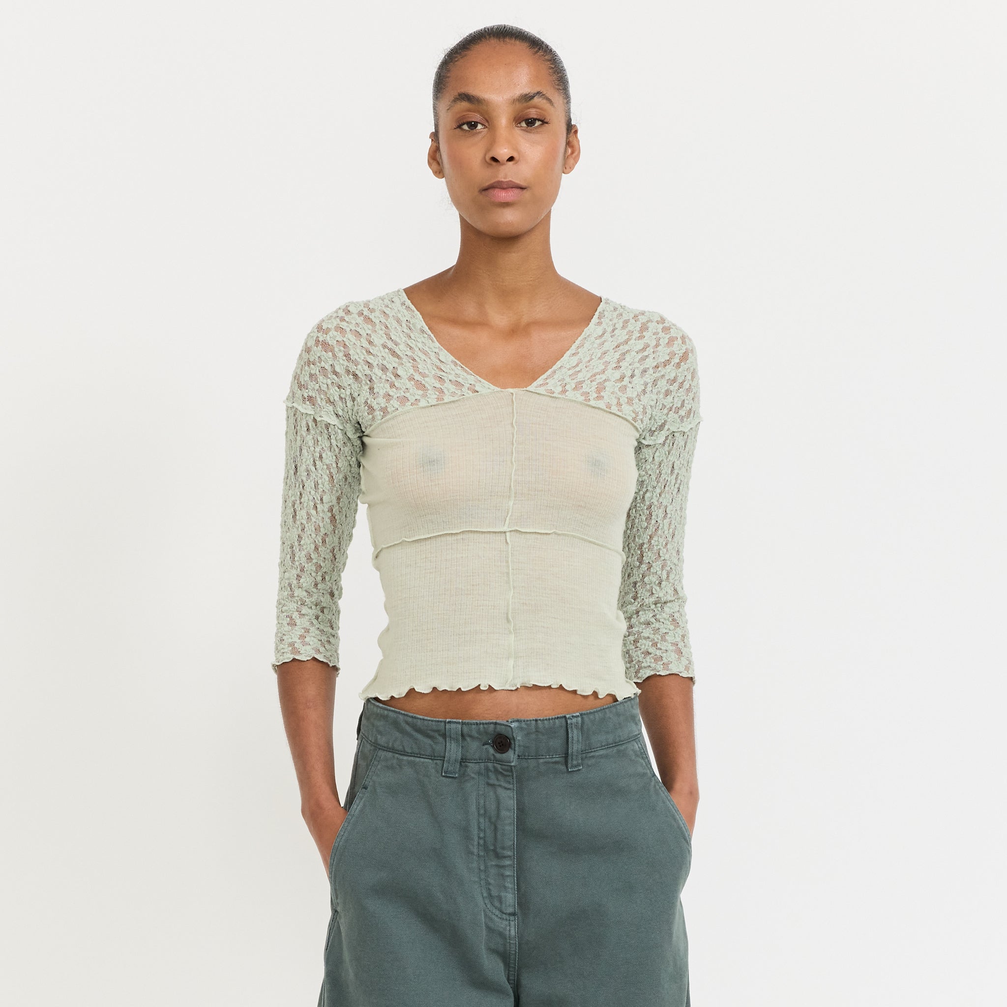 Nehru Long Sleeve Tee Conta Green