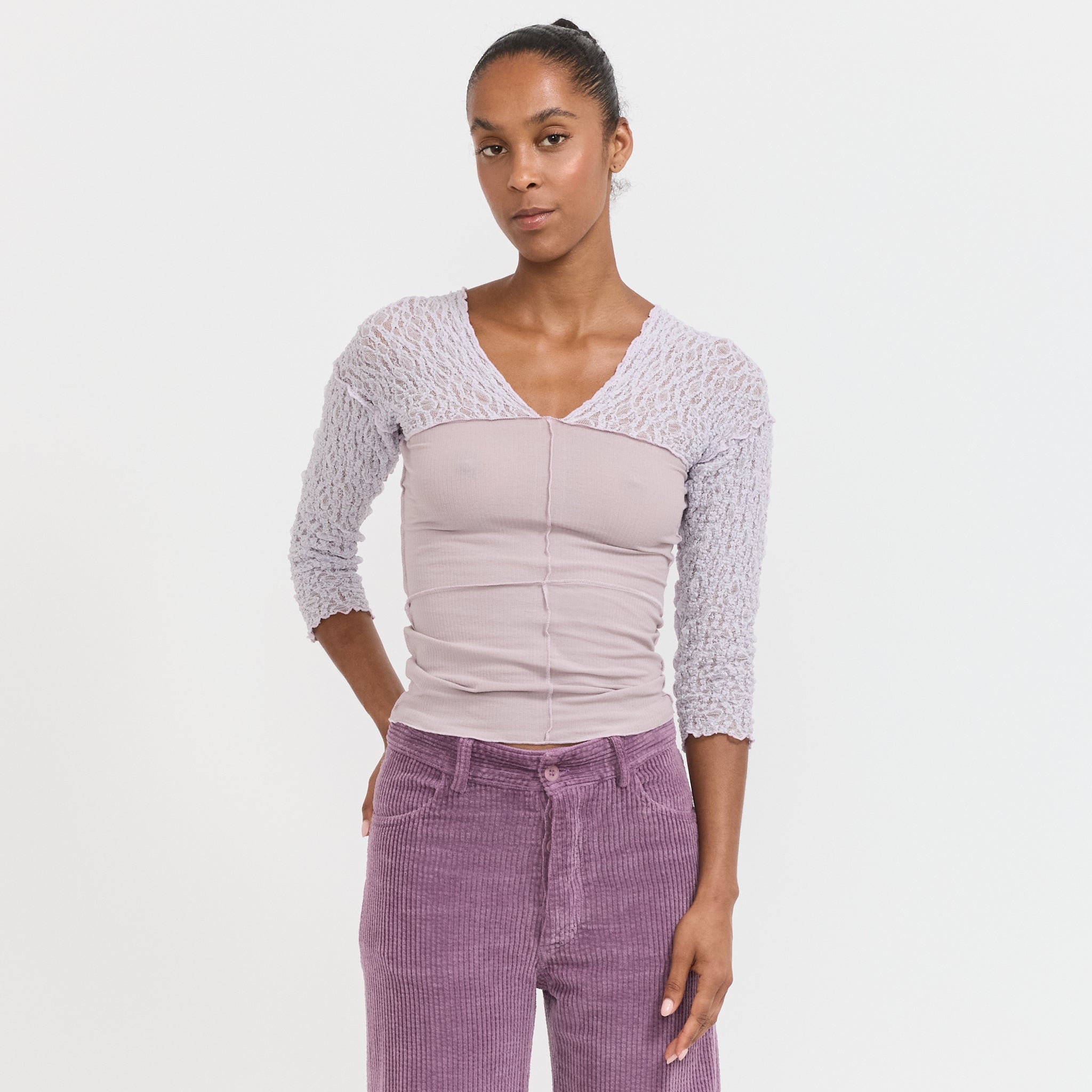 Nehru Long Sleeve Tee Cylin/Verbe Purple