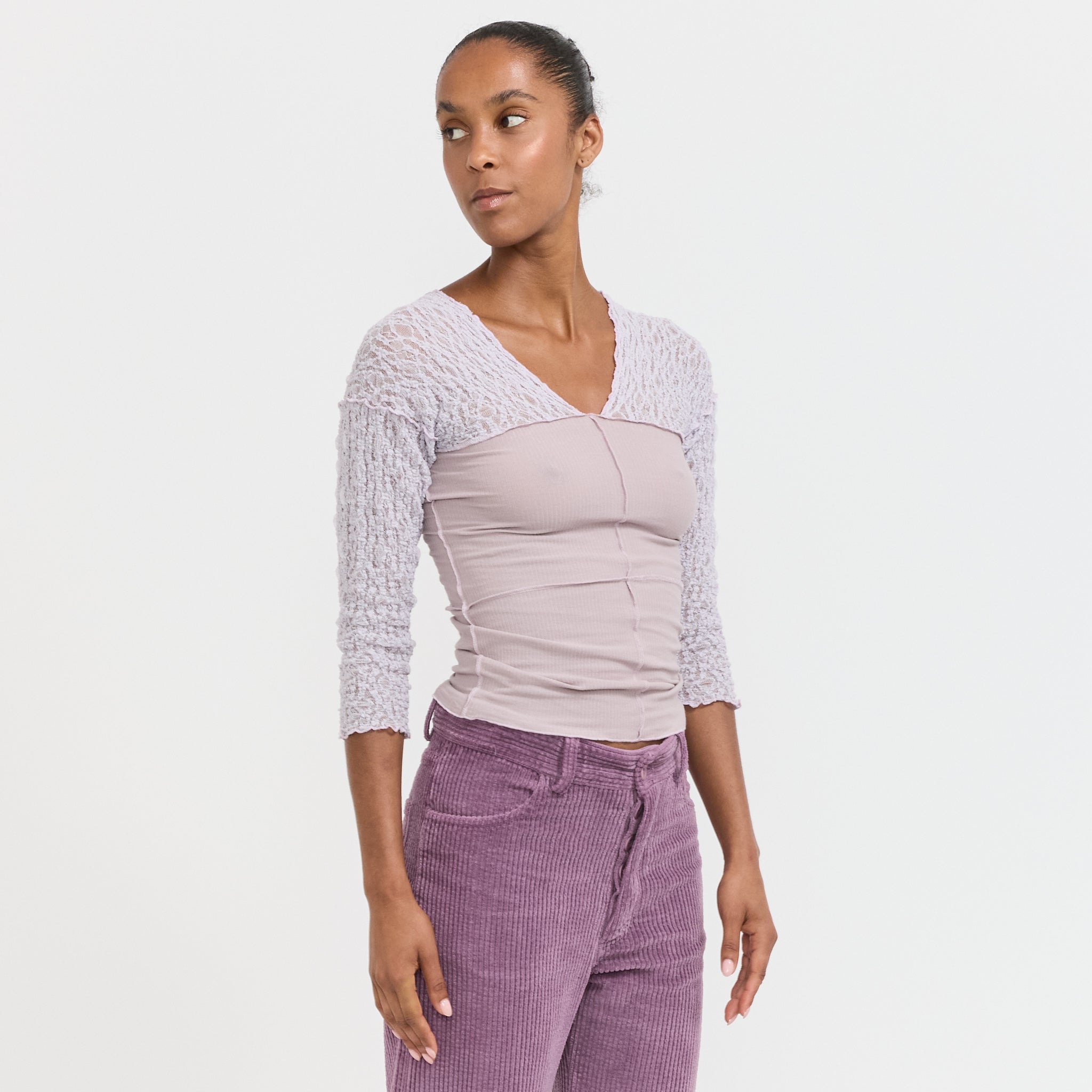 Nehru Long Sleeve Tee Cylin/Verbe Purple