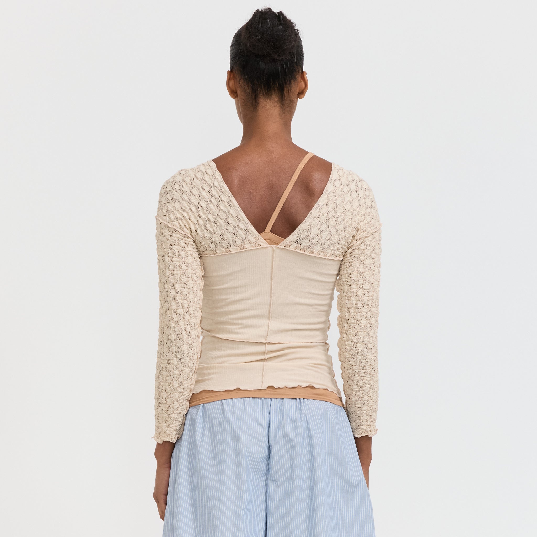 Baserange | Nehru Long Sleeve Top Dylan Beige | Maplestore