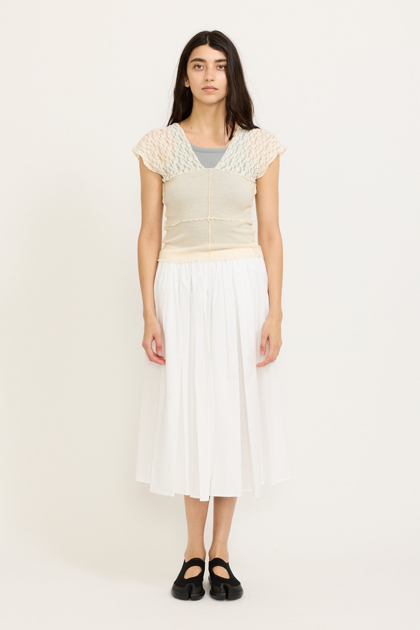 Nehru Tank Undyed Lace