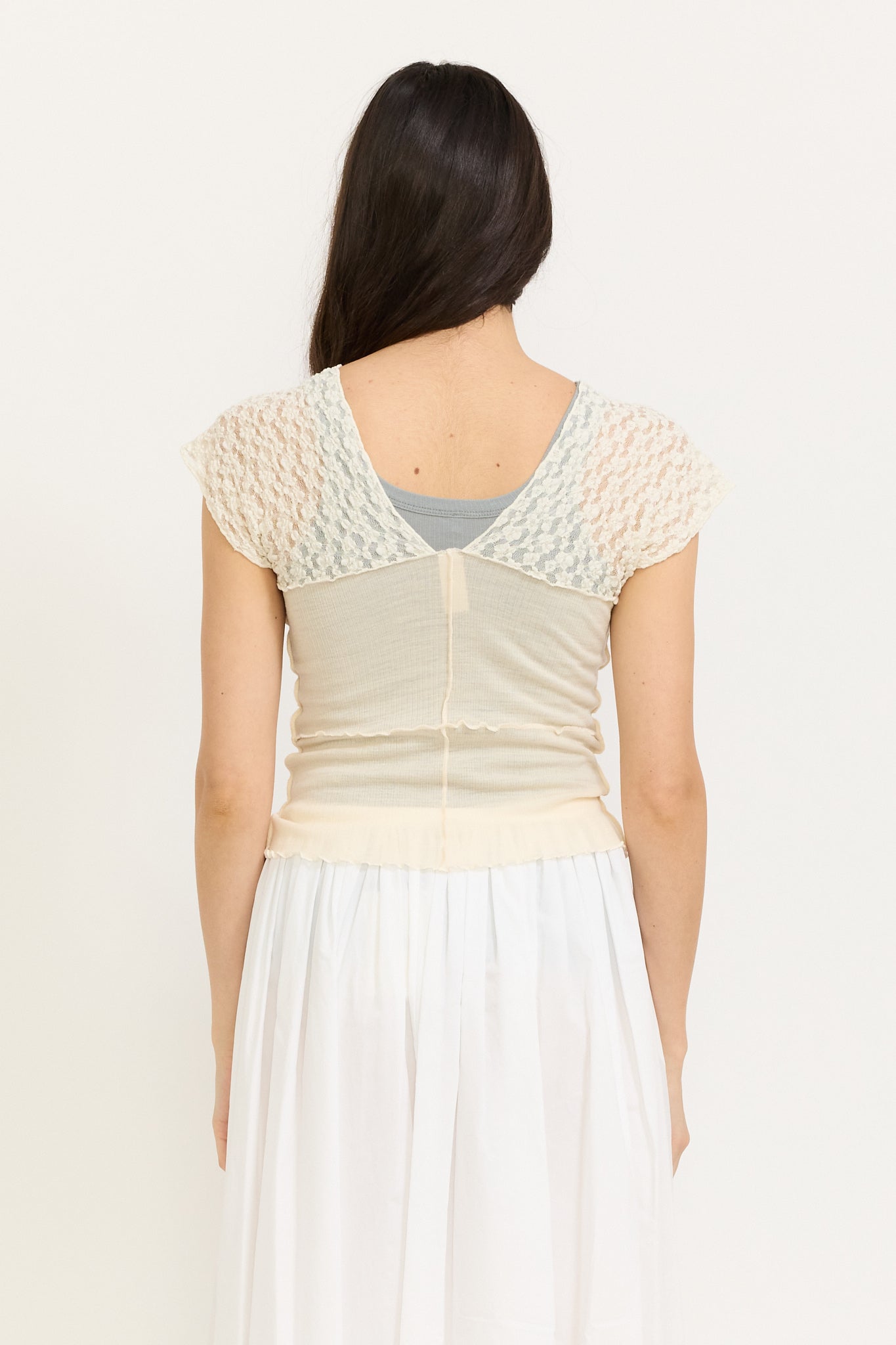 Nehru Tank Undyed Lace