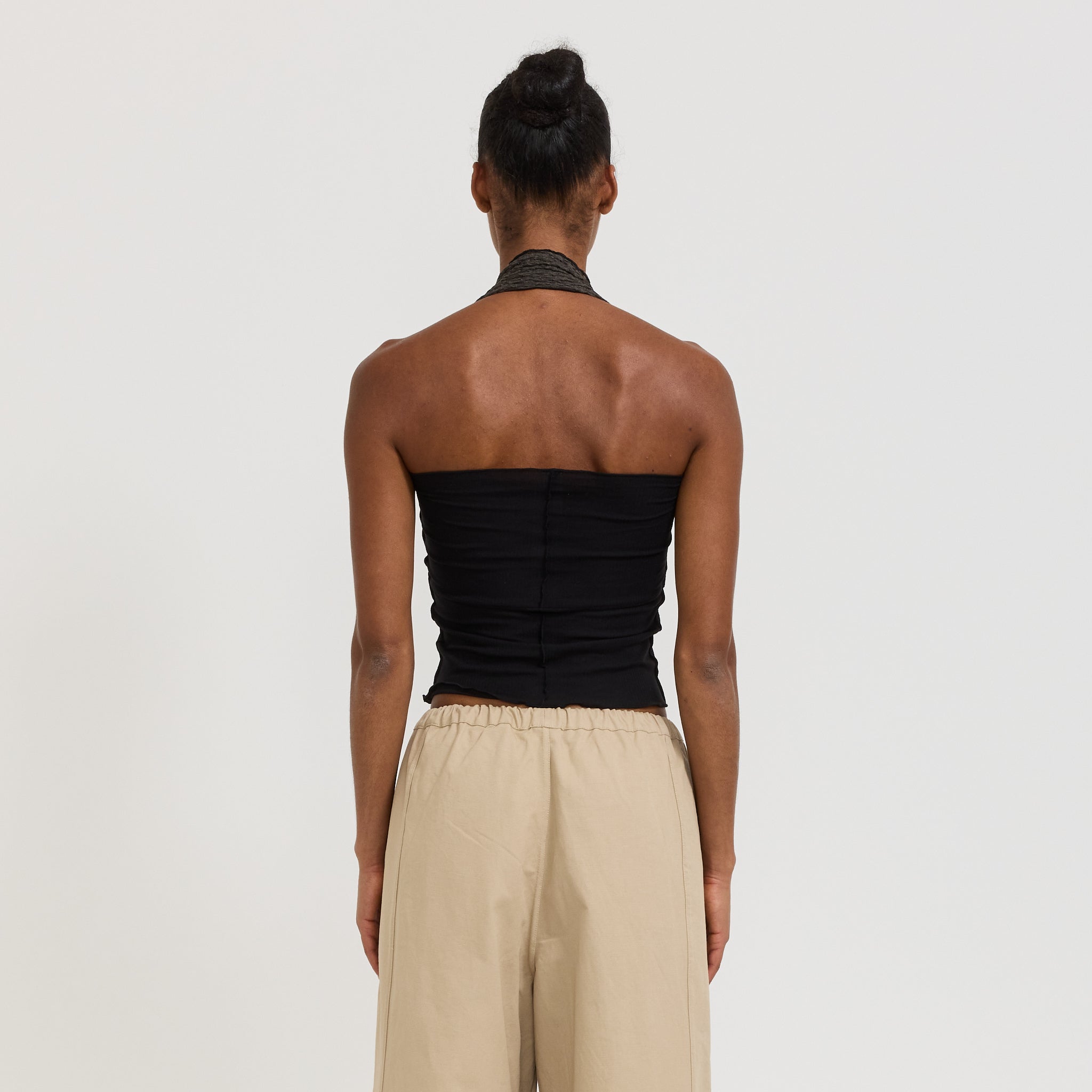 Baserange | Nehru Halter Top Black/Brown | Maplestore