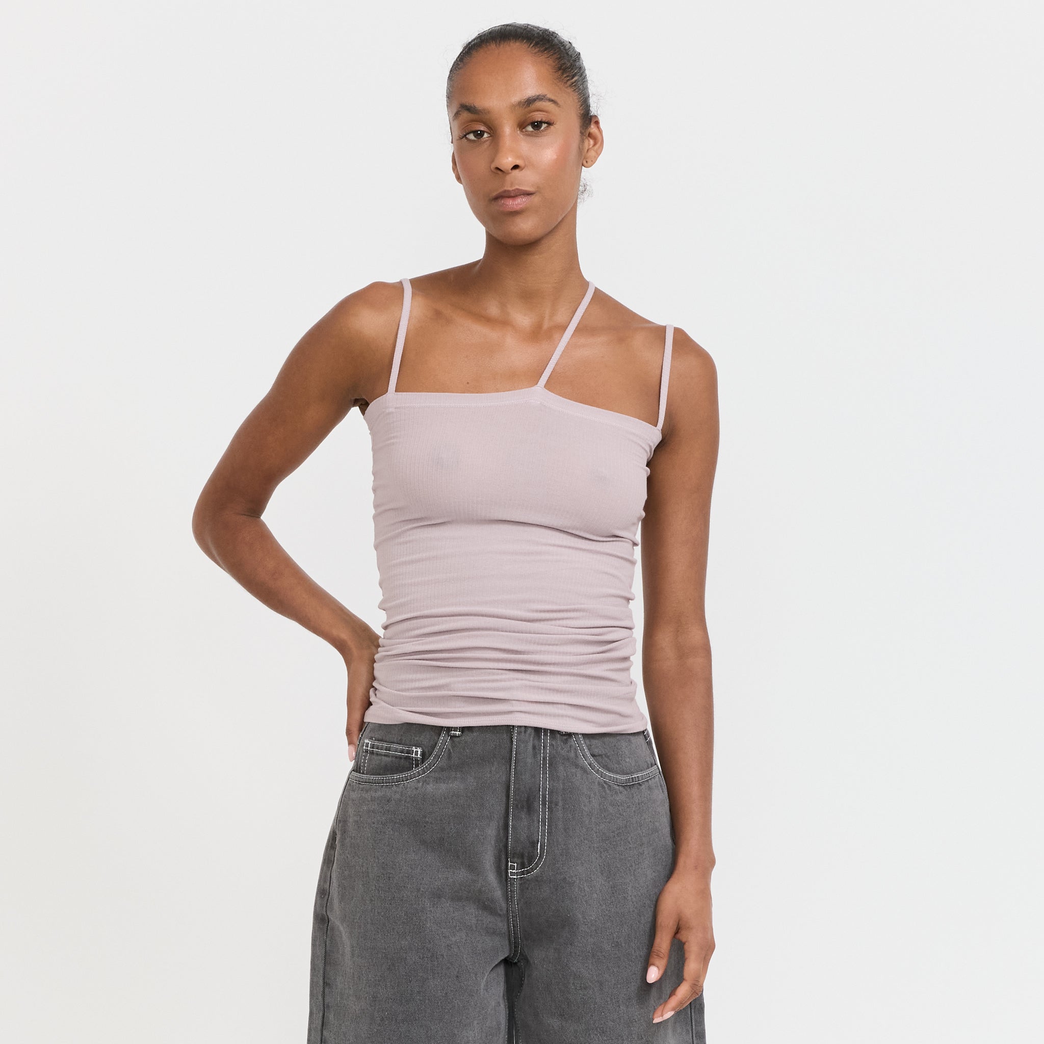 トップス Nida Tank Grey Melange Nida Tank in Several Colors | Fine organic cotton rib | en | Baserange
