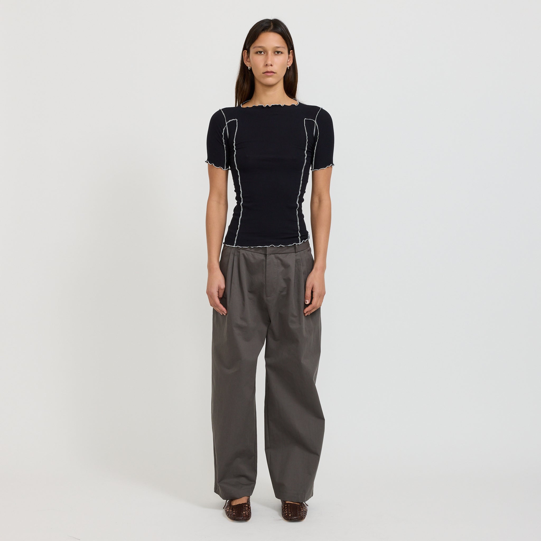 Omato 3/4 Rib Top Murano Navy Undyed