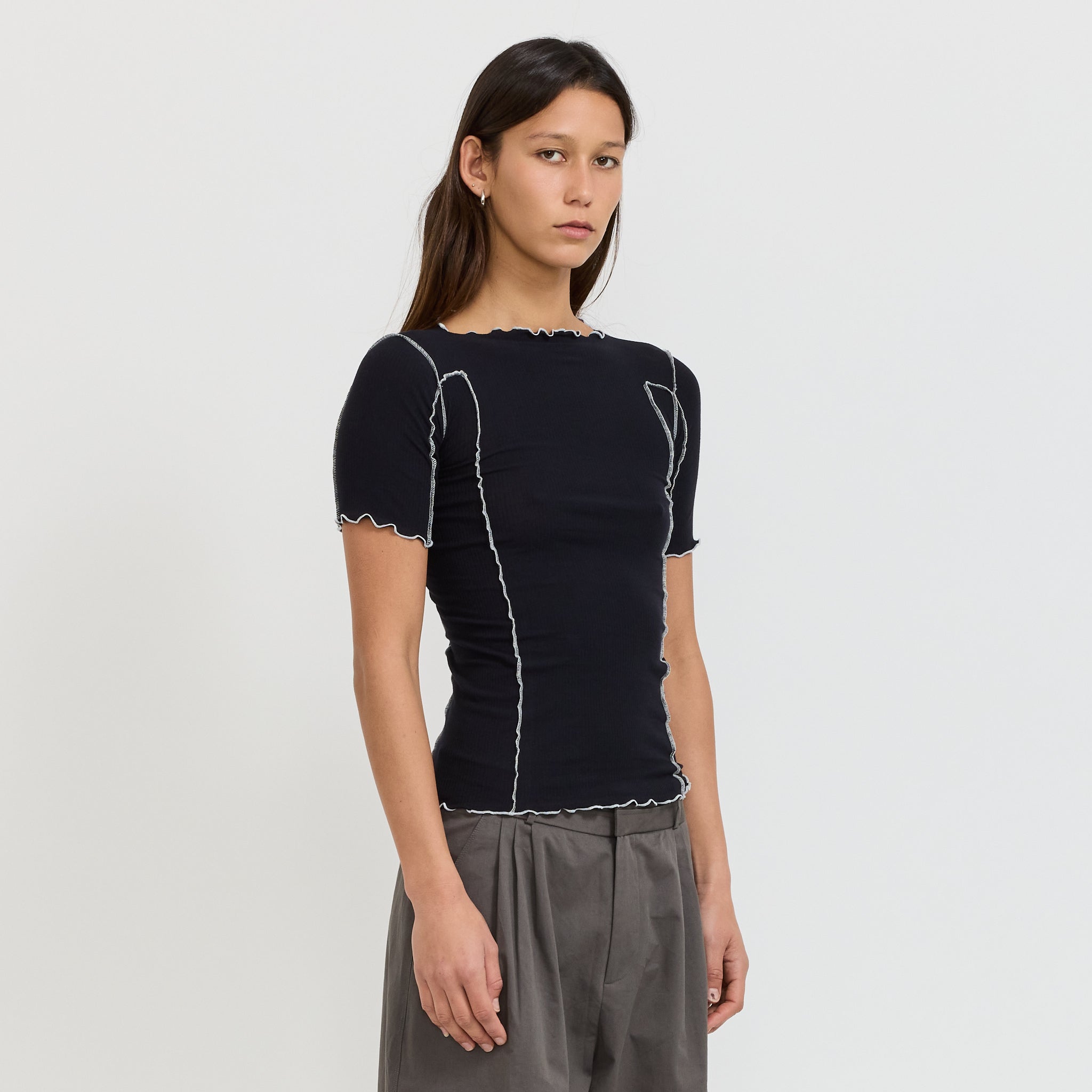Omato 3/4 Rib Top Murano Navy Undyed