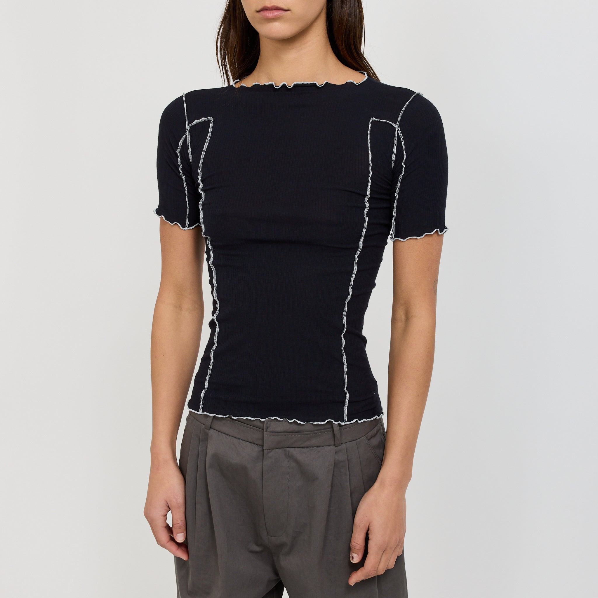 Omato 3/4 Rib Top Murano Navy Undyed