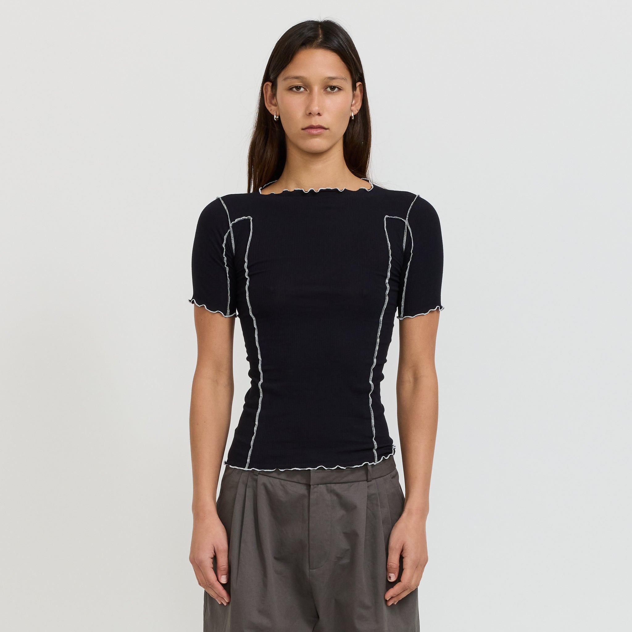 Omato 3/4 Rib Top Murano Navy Undyed