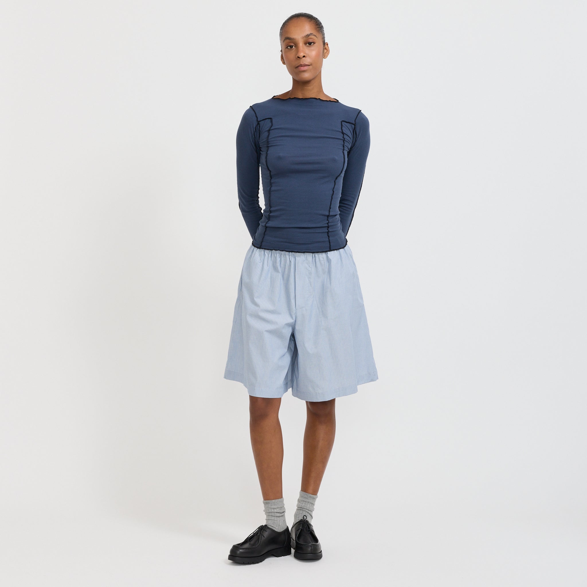 Baserange | Omato Long Sleeve Tee Preston Blue | Maplestore