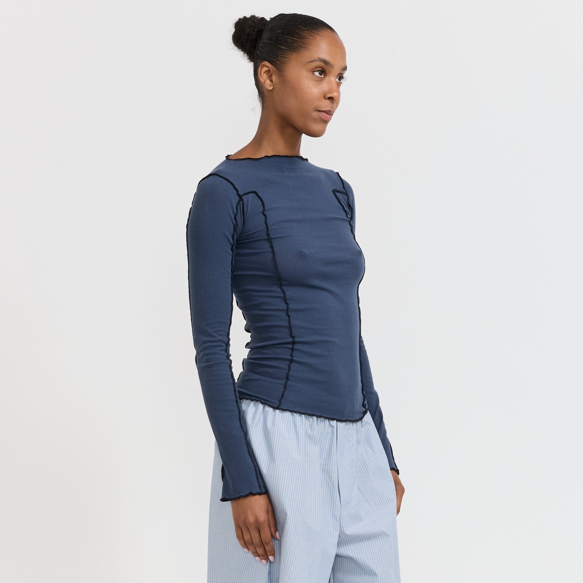 Baserange | Omato Long Sleeve Tee Preston Blue | Maplestore