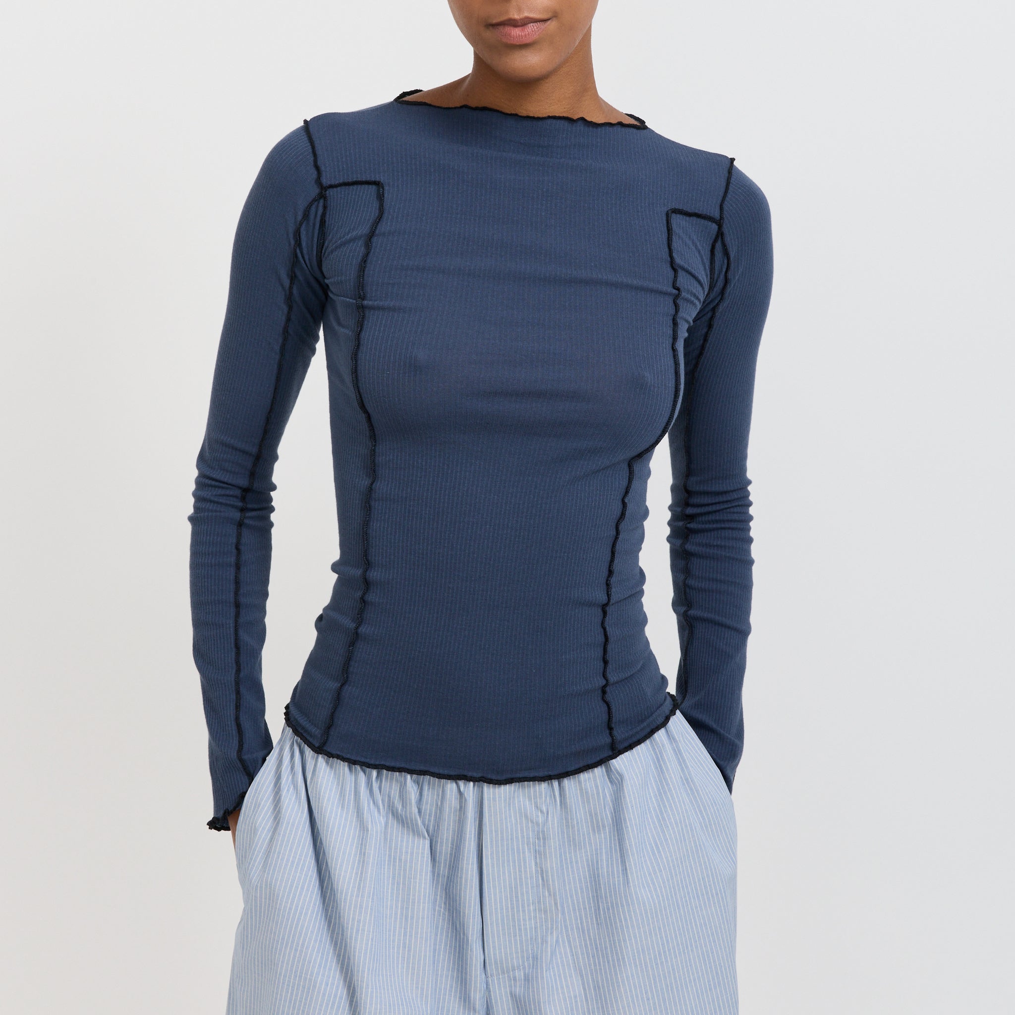 Baserange | Omato Long Sleeve Tee Preston Blue | Maplestore