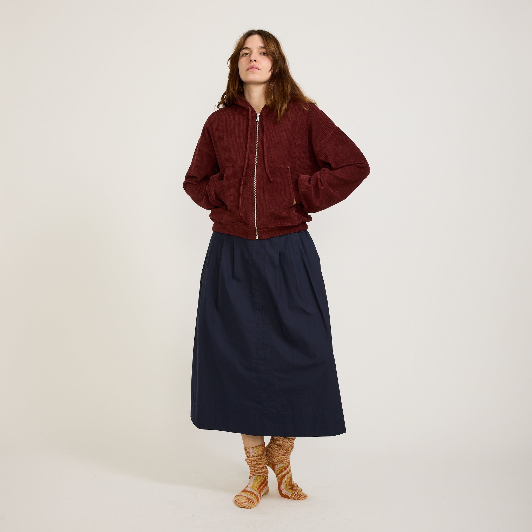 Baserange | Ran Hoodie Aster Brown Red | Maplestore